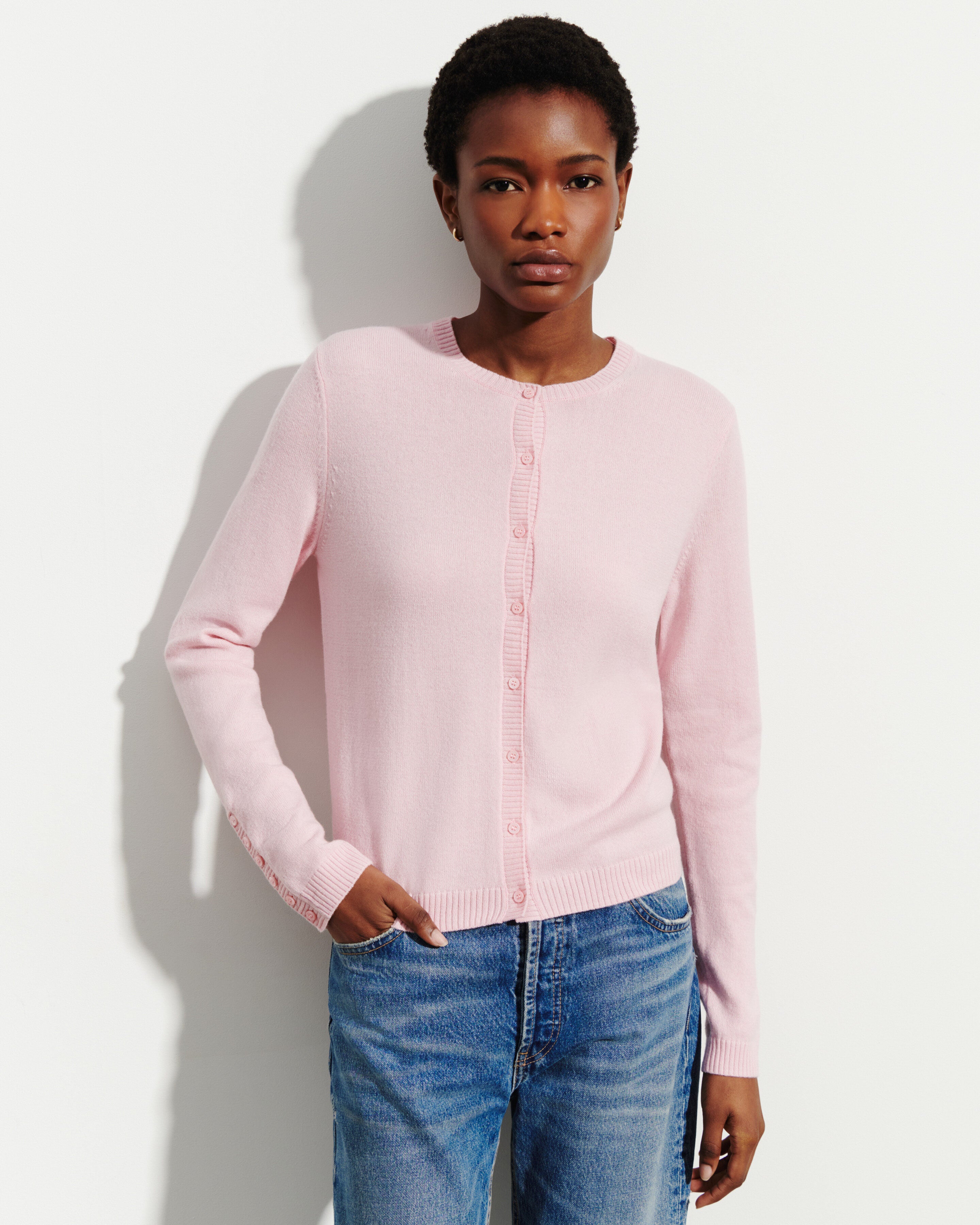 Cardigan  manches boutons-SAKURA-100% cachemire