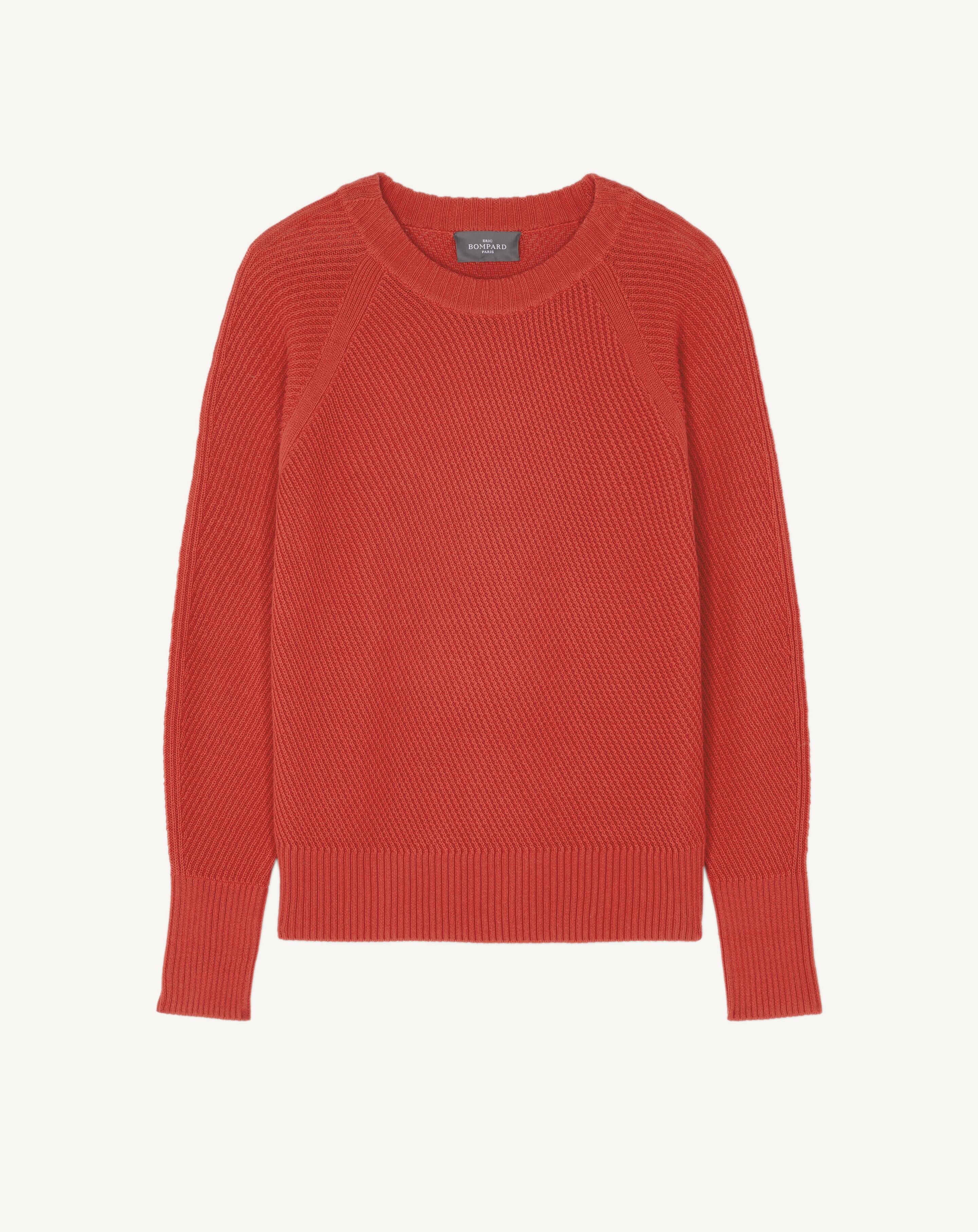 Pull col rond en côtes-SANTA FE-85% pima coton 15% cachemire