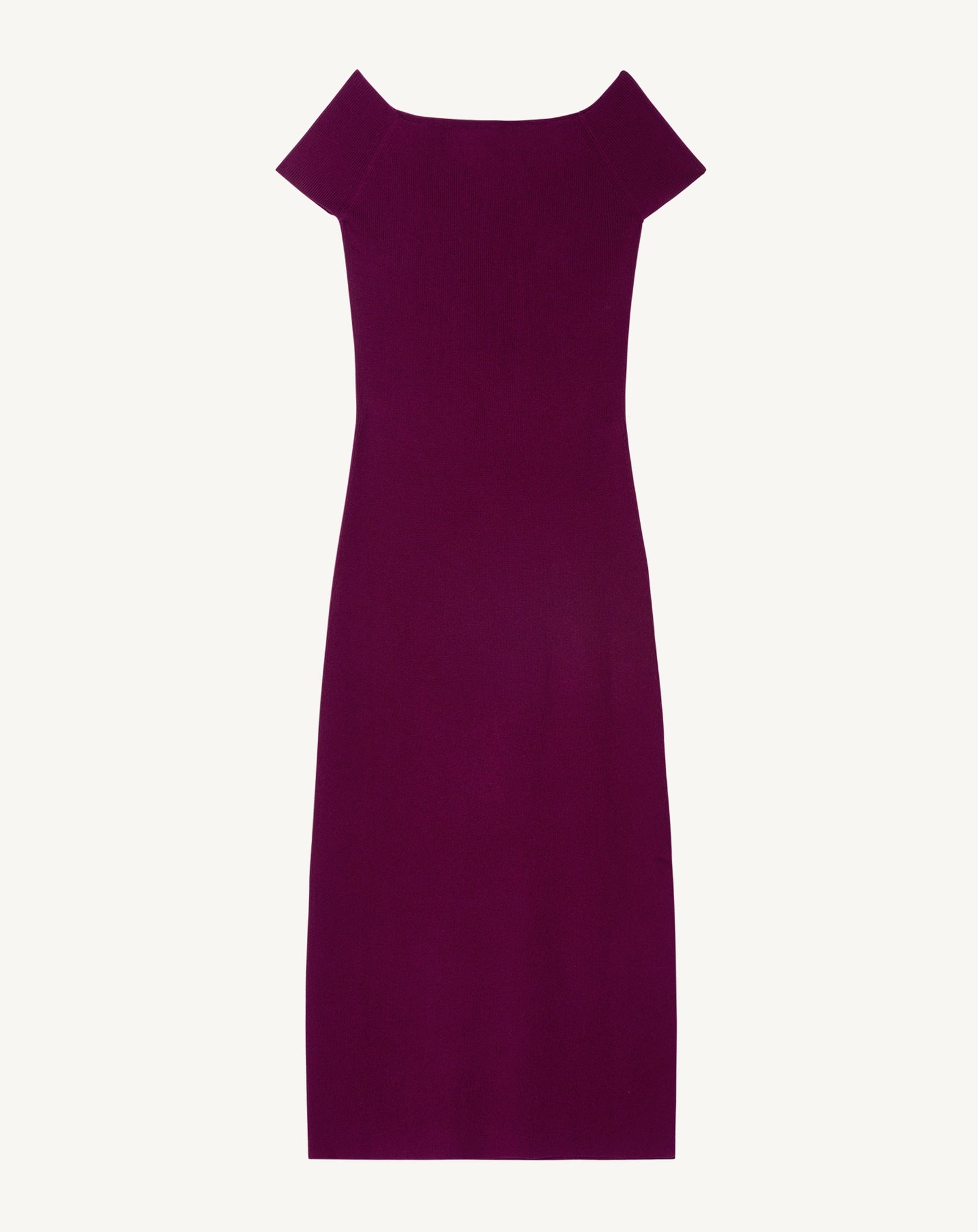 Robe midi bardot-OXALIS-85% soie 15% cachemire