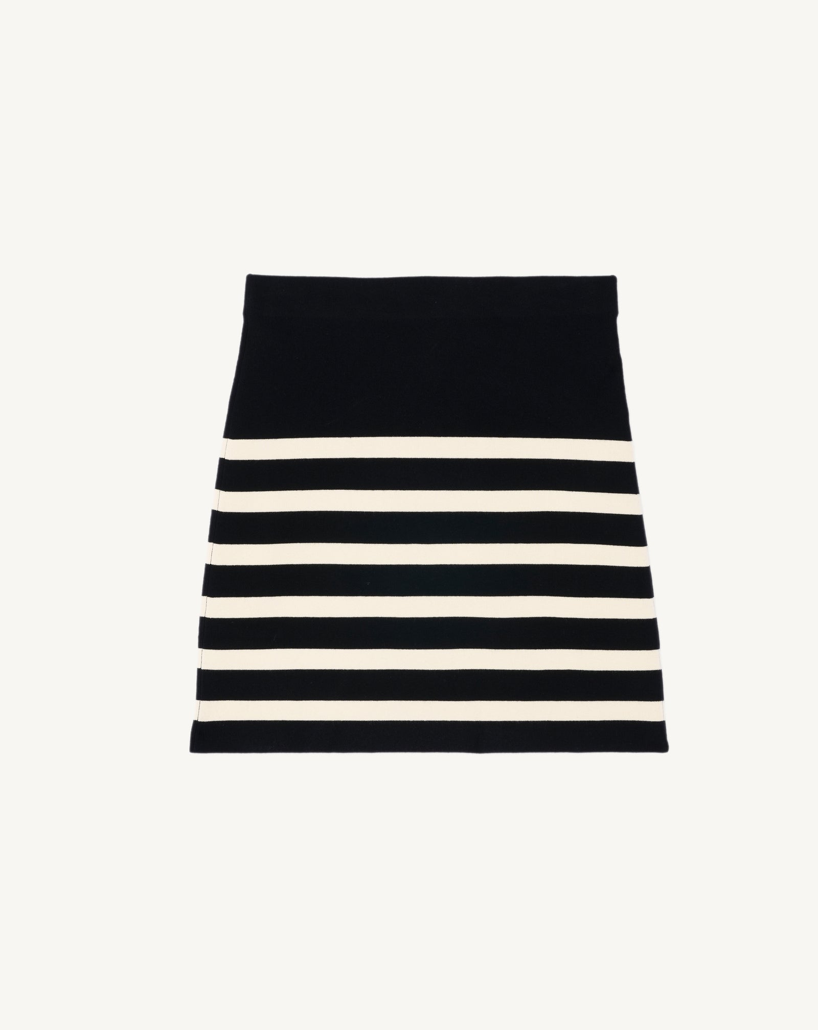 Mini jupe marinière-NOIR/NATUREL-85% soie 15% cachemire