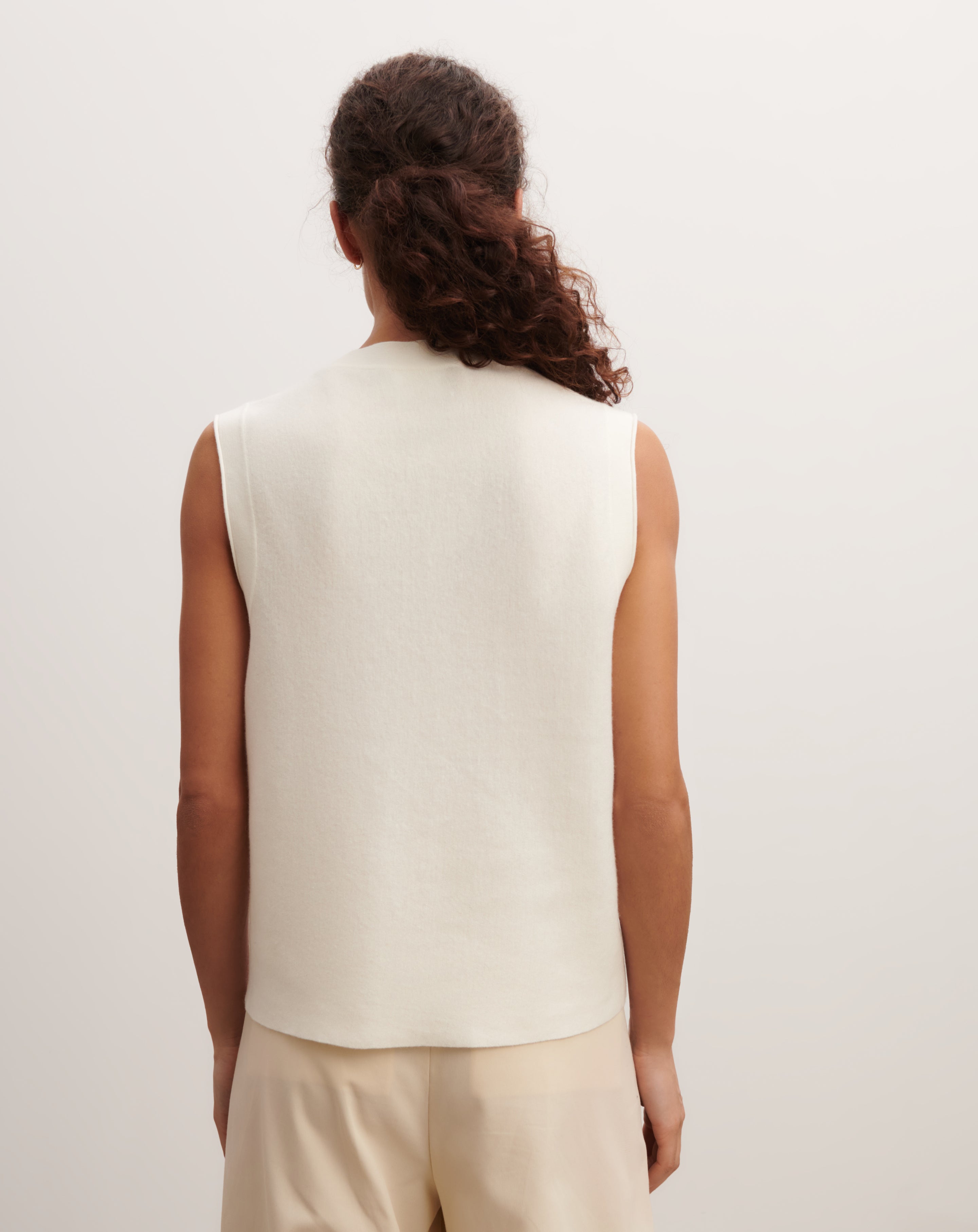 Top tunisien minimaliste-NATUREL-70% coton 30% cachemire