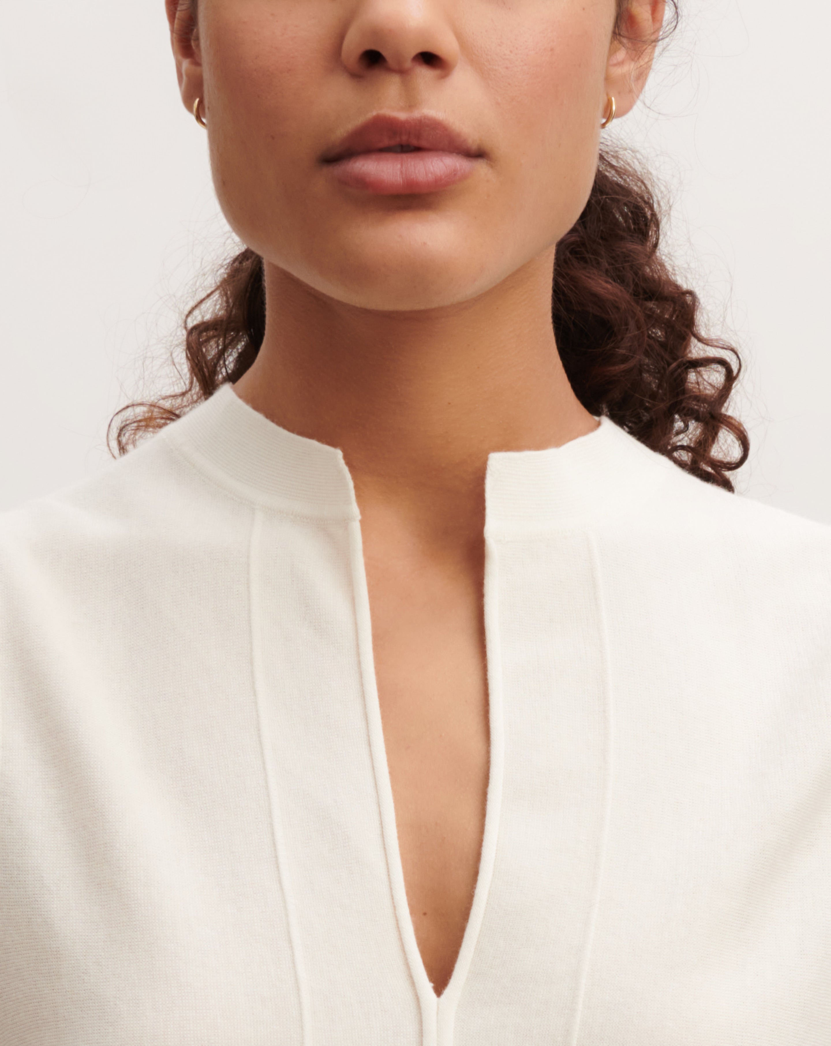 Top tunisien minimaliste-NATUREL-70% coton 30% cachemire