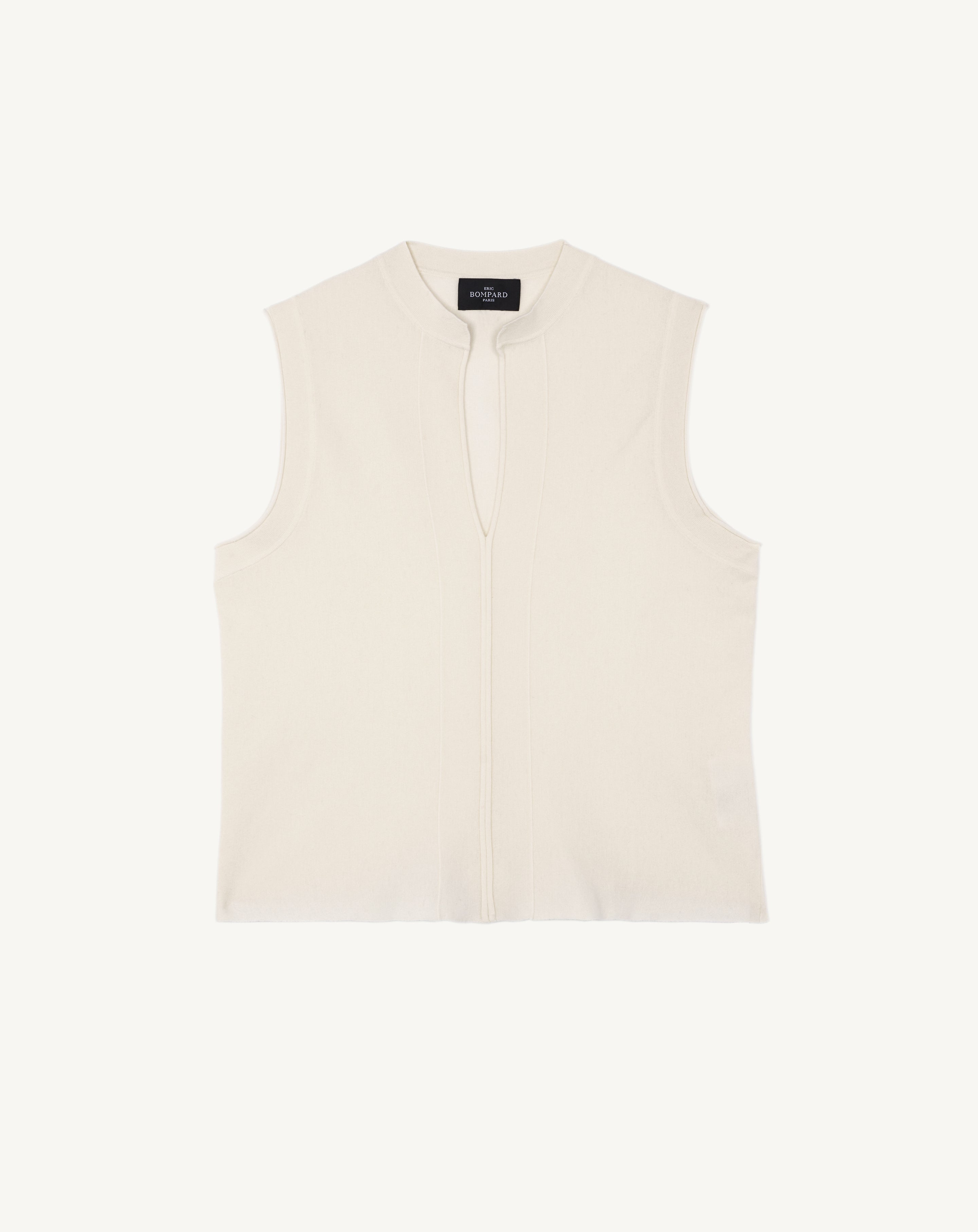 Top tunisien minimaliste-NATUREL-70% coton 30% cachemire