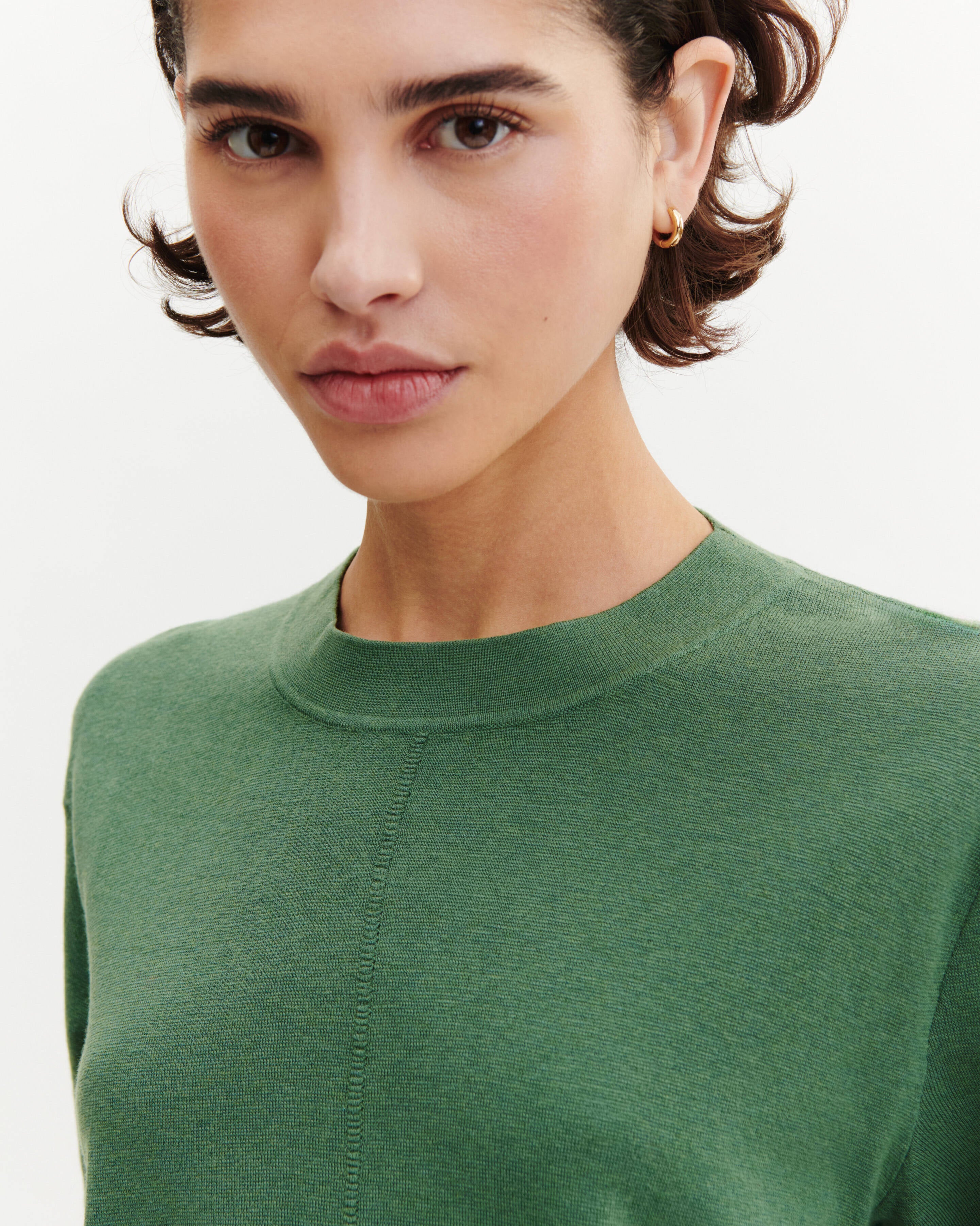 T-Shirt ample minimaliste-JADE-70% coton 30% cachemire