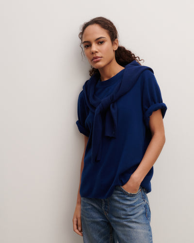 T-Shirt ample minimaliste-AMIRAL-70% coton 30% cachemire