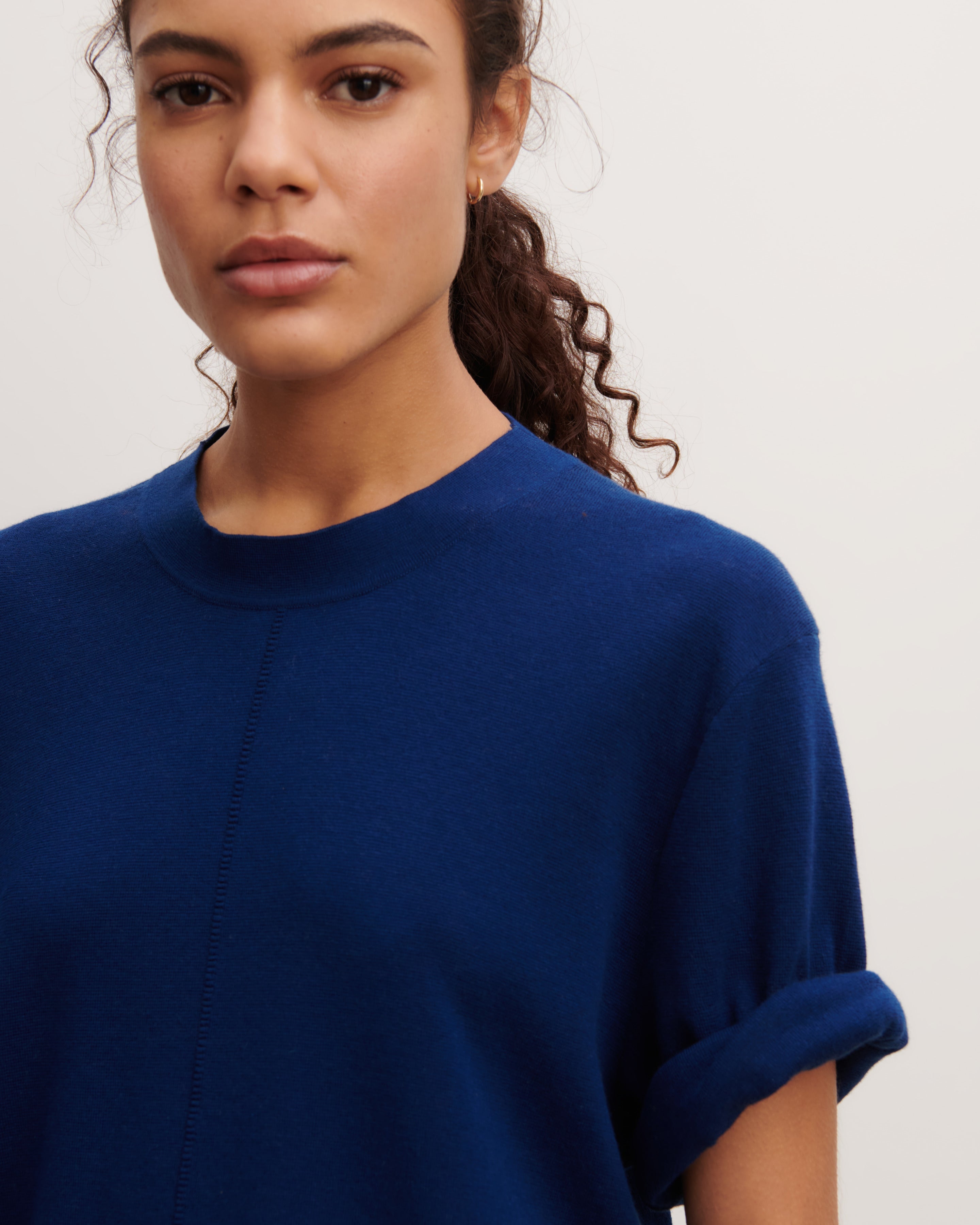 T-Shirt ample minimaliste-AMIRAL-70% coton 30% cachemire