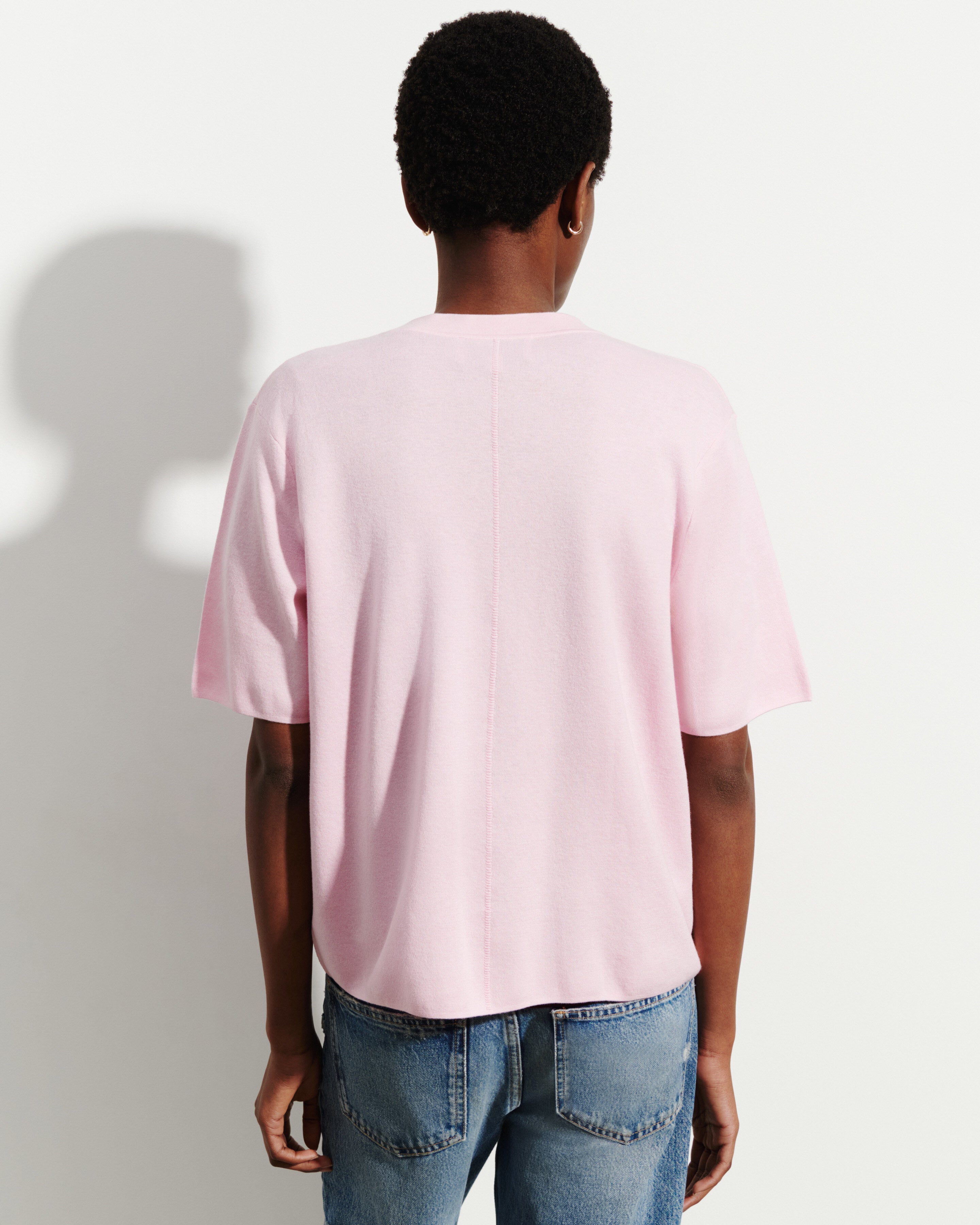 T-Shirt ample minimaliste-SAKURA-70% coton 30% cachemire