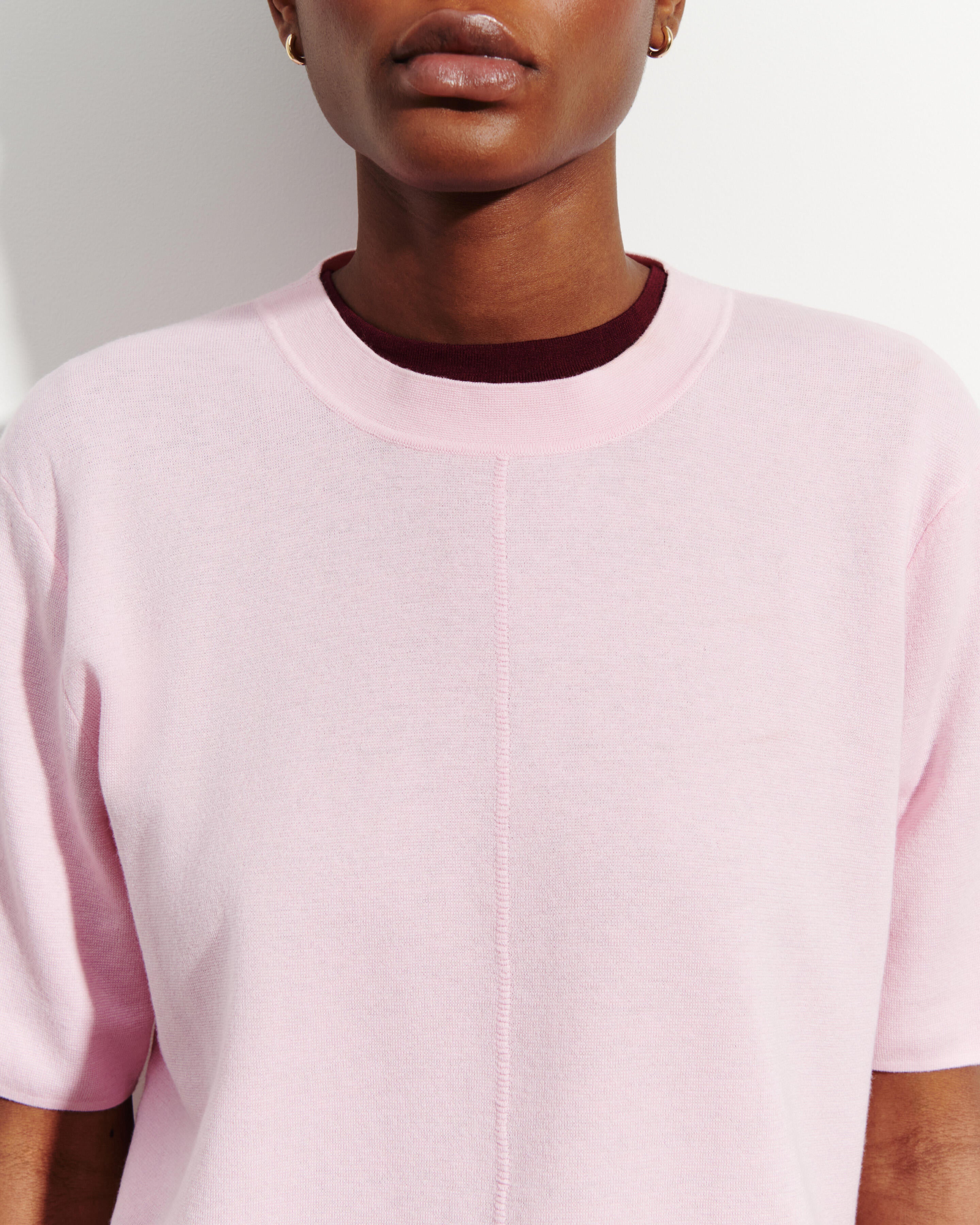 T-Shirt ample minimaliste-SAKURA-70% coton 30% cachemire