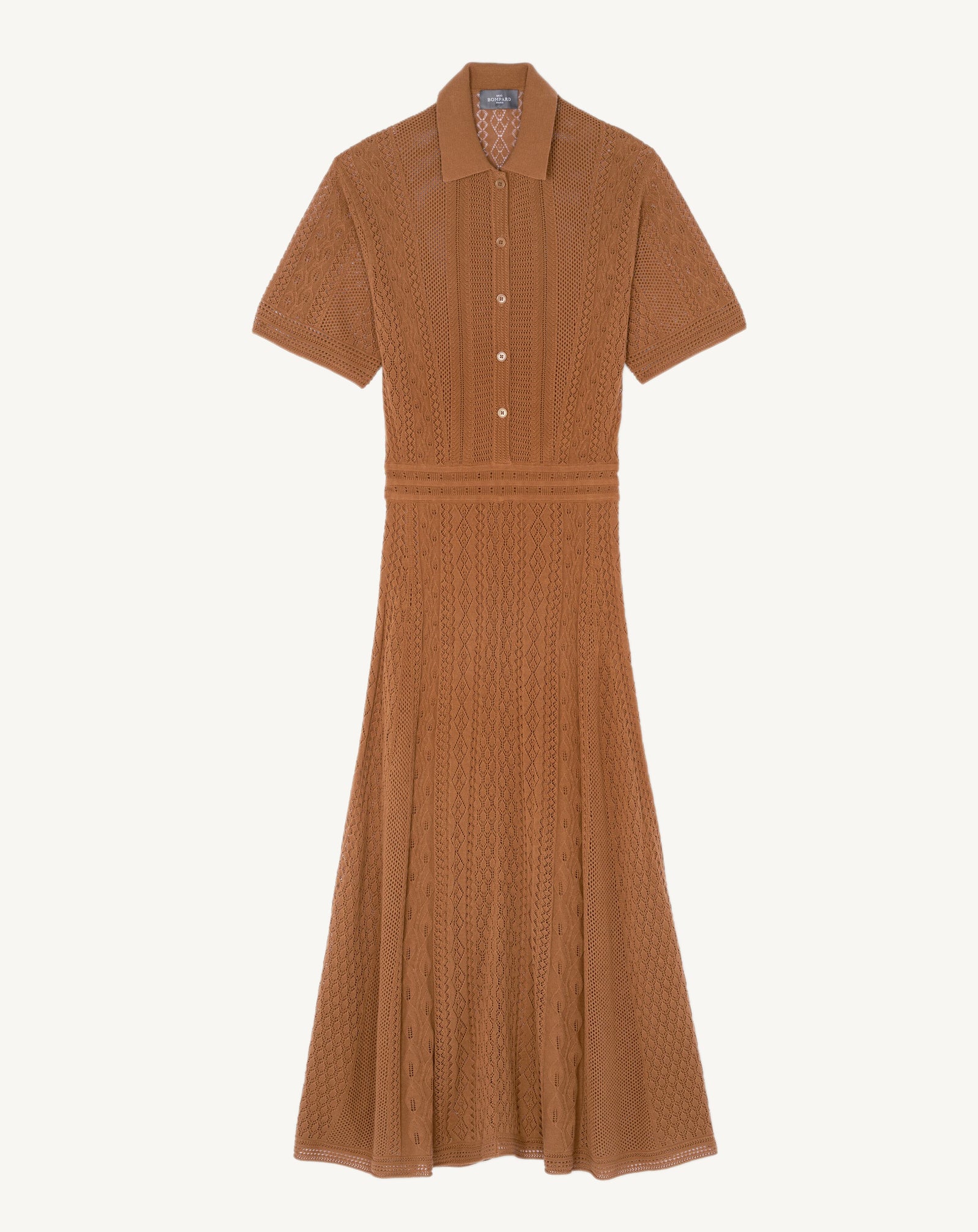 Robe polo pointelle-MACCHIATO-85% soie 15% cachemire