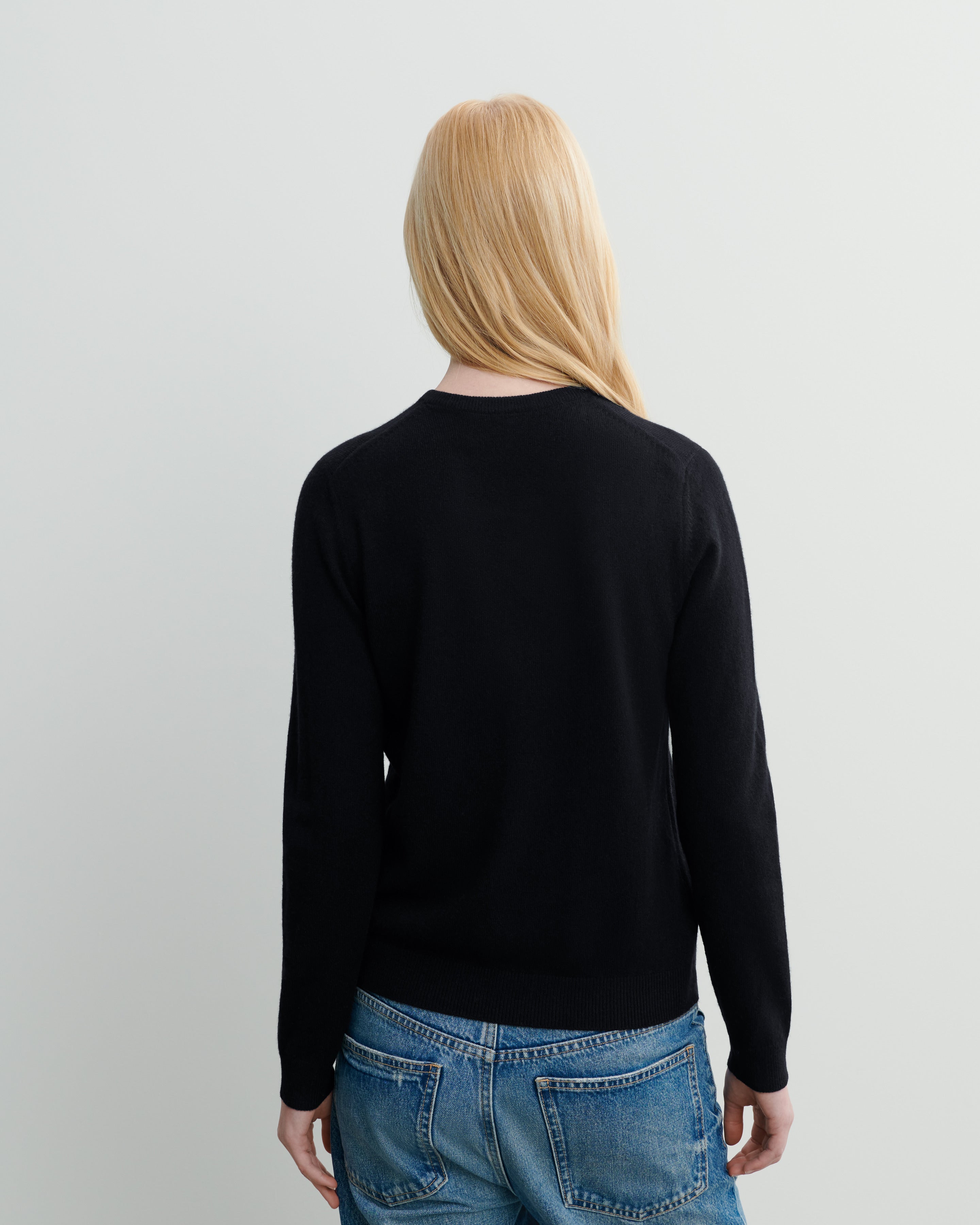 Pull col rond classique-NOIR-100% cachemire