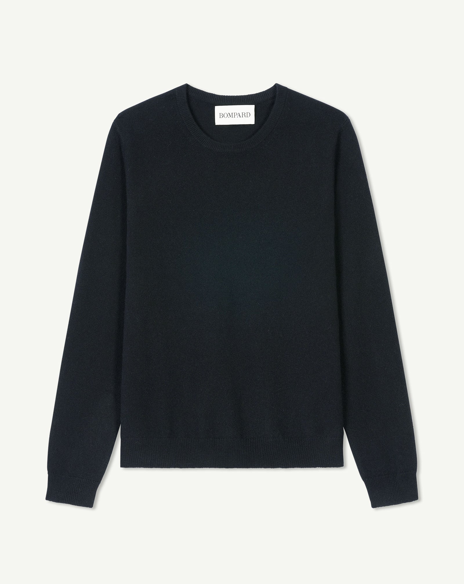 Pull col rond classique-NOIR-100% CACHEMIRE