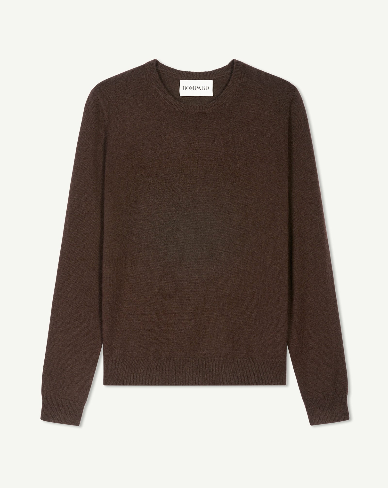Pull col rond classique-CHOCOLAT-100% cachemire