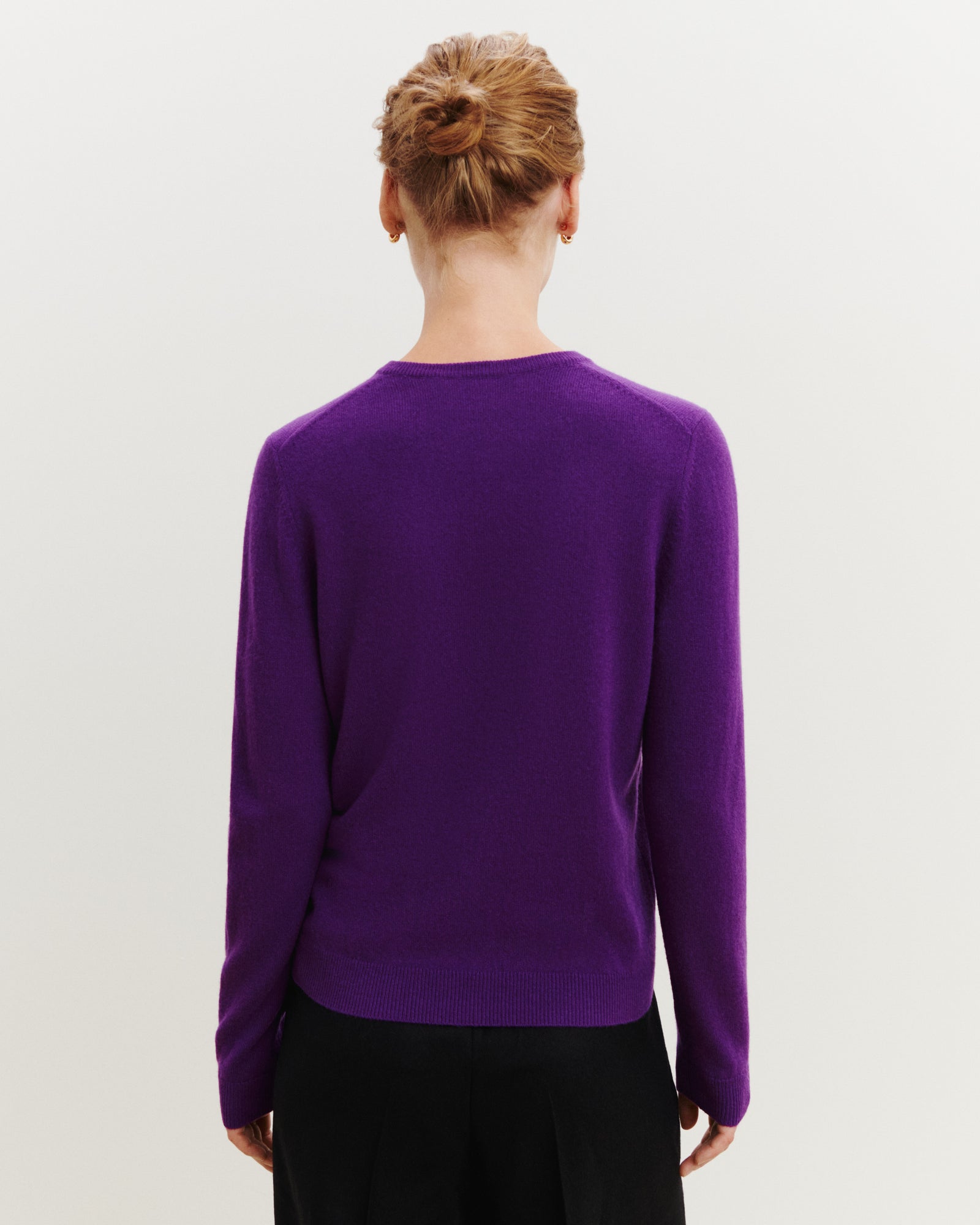 Pull col rond Origines-CYCLAMEN-100% cachemire