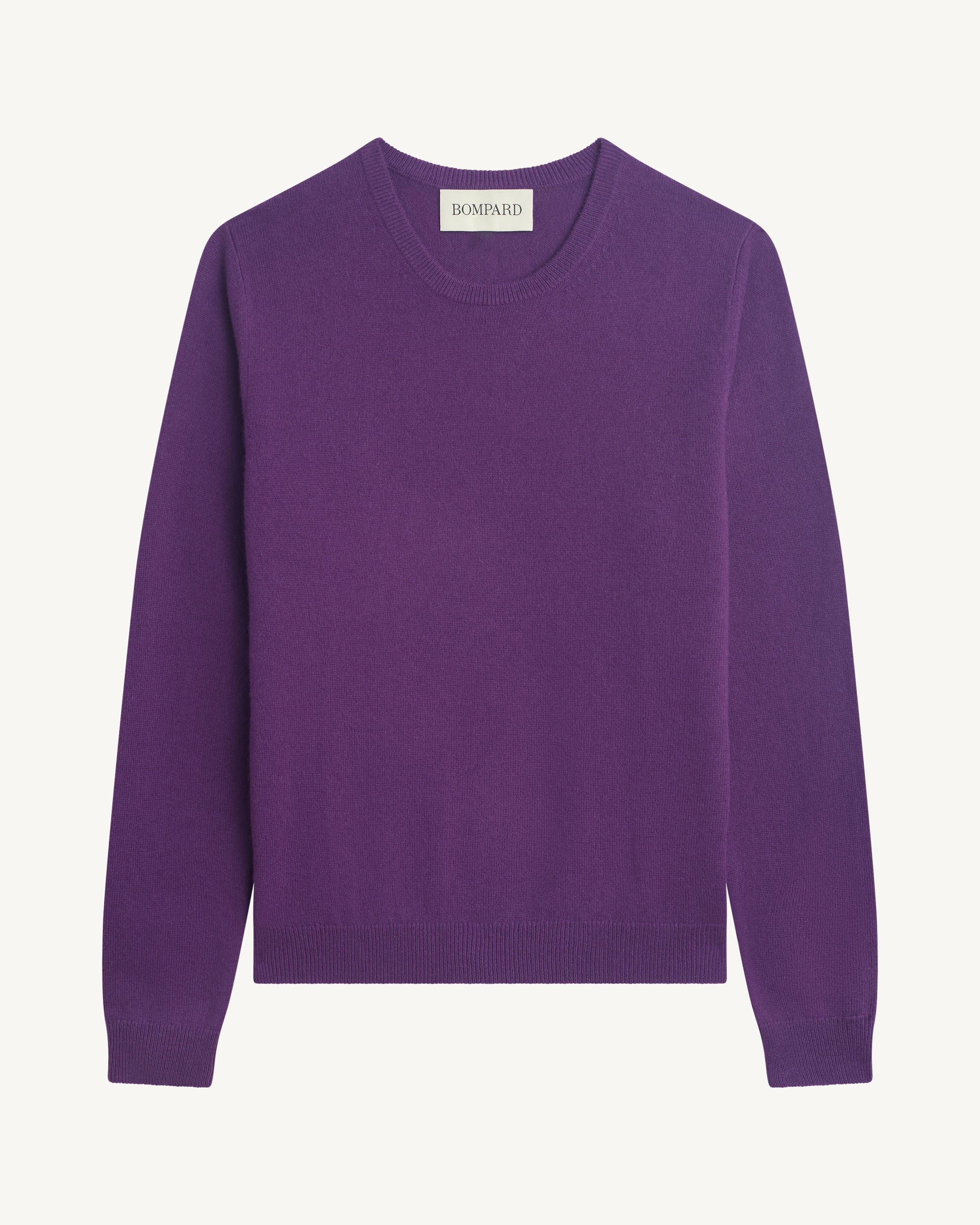 Pull col rond classique-CYCLAMEN-100% cachemire