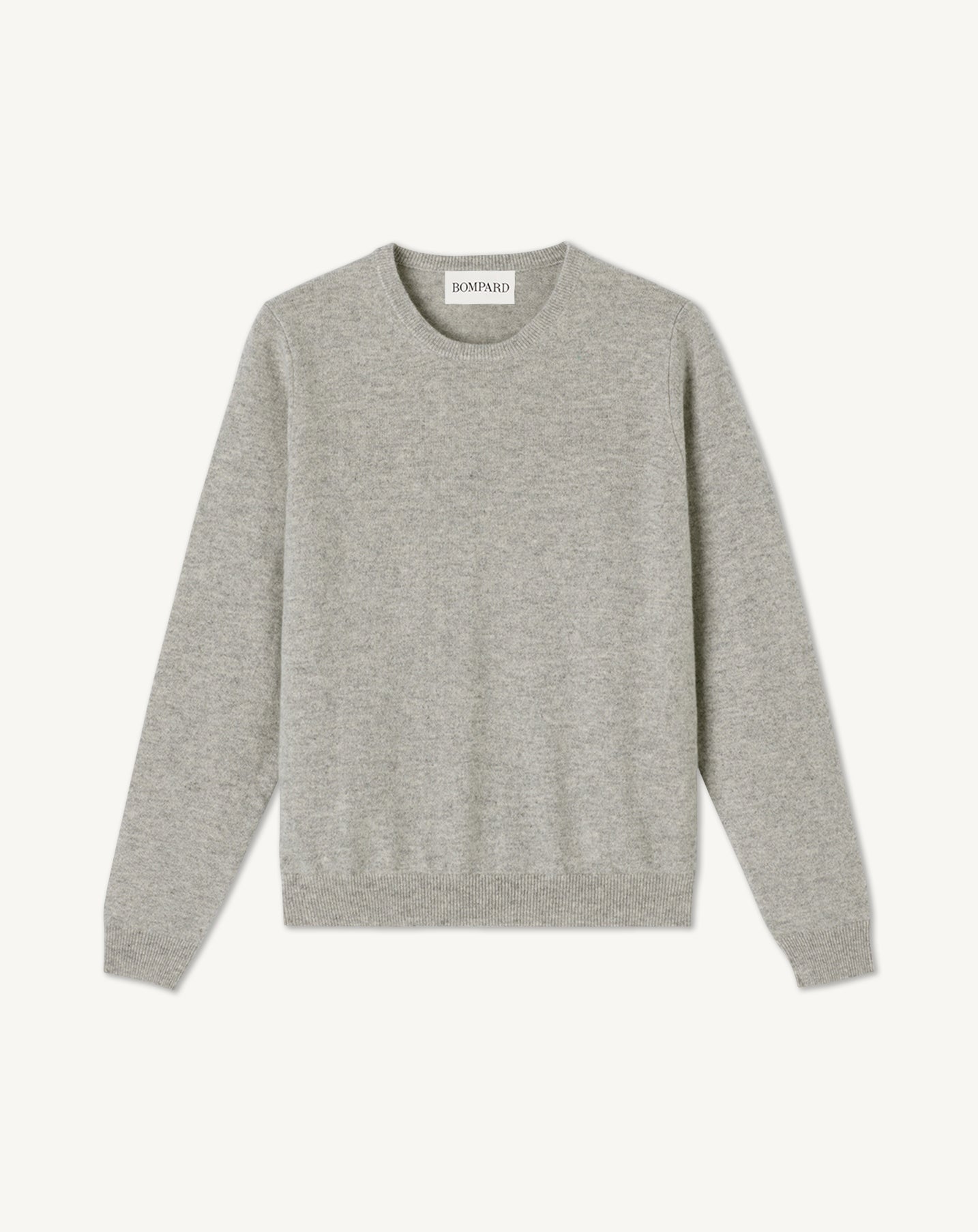 Pull col rond classique-GRIS ARGENTE-100% cachemire