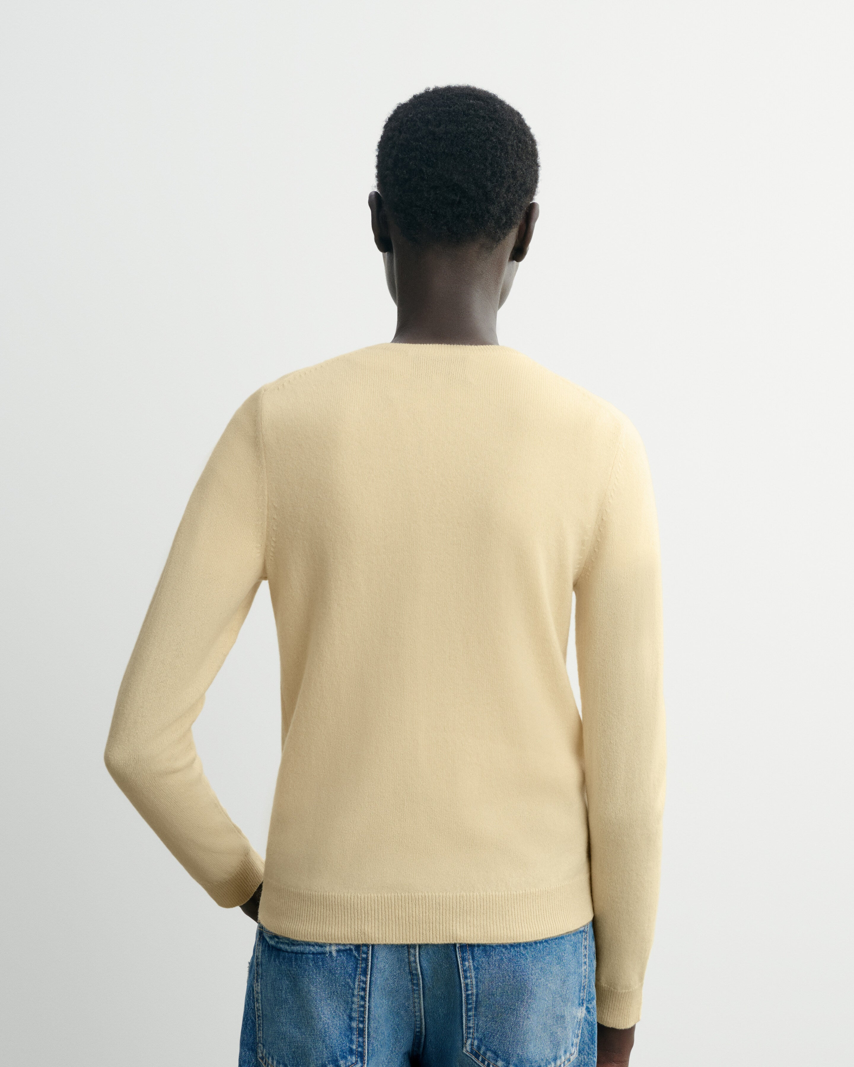 Pull col rond classique-JAUNE PRIMEVERE-100% cachemire