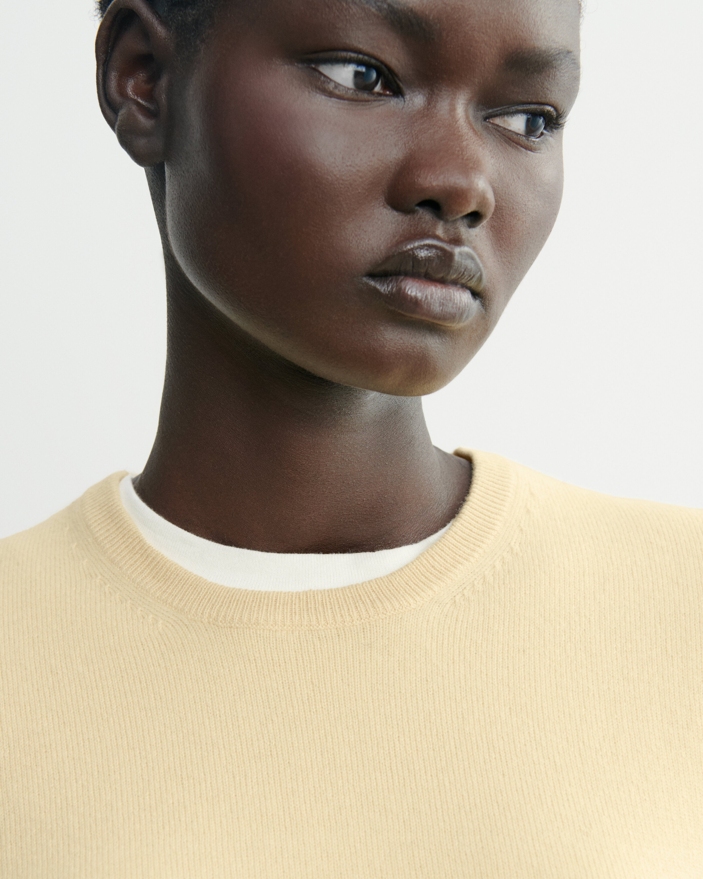 Pull col rond classique-JAUNE PRIMEVERE-100% cachemire