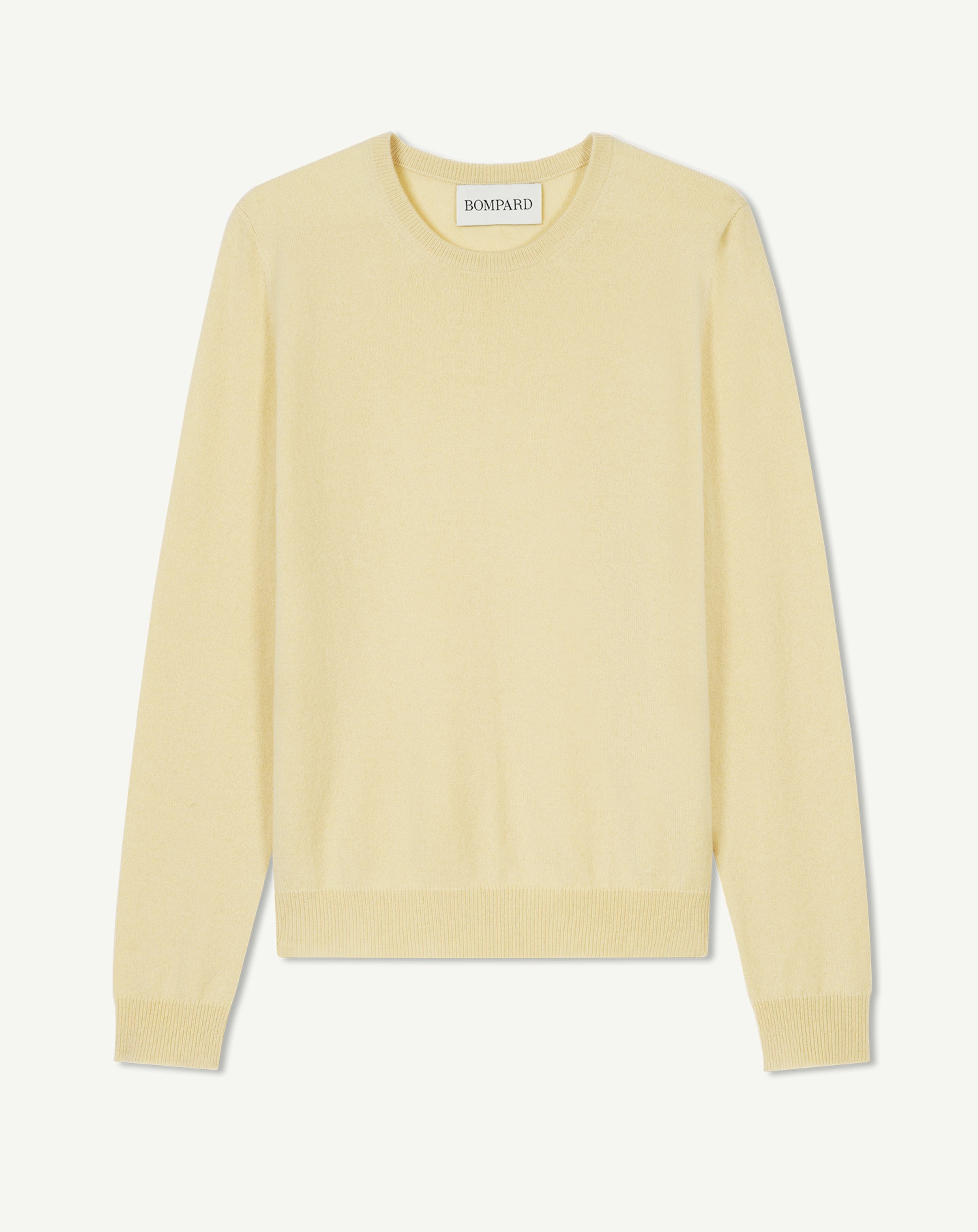 Pull col rond classique-JAUNE PRIMEVERE-100% cachemire