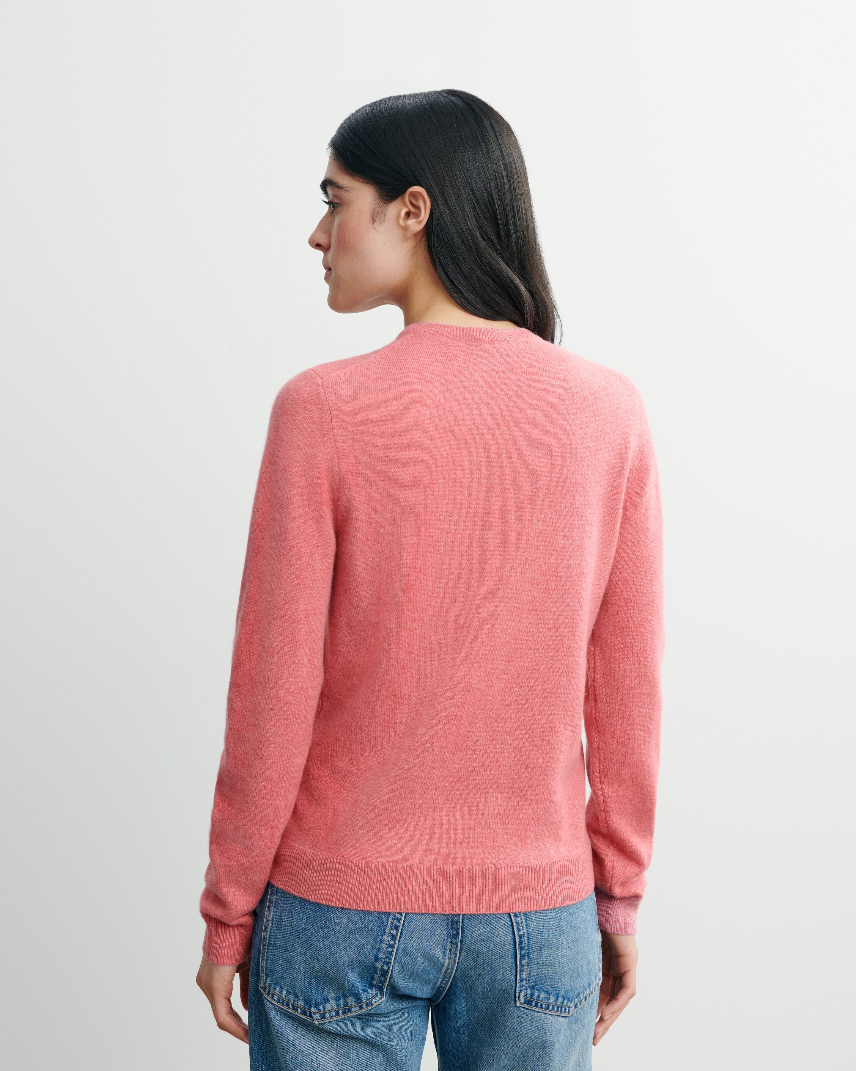 Pull col rond classique-ROSE CAMEO-100% cachemire