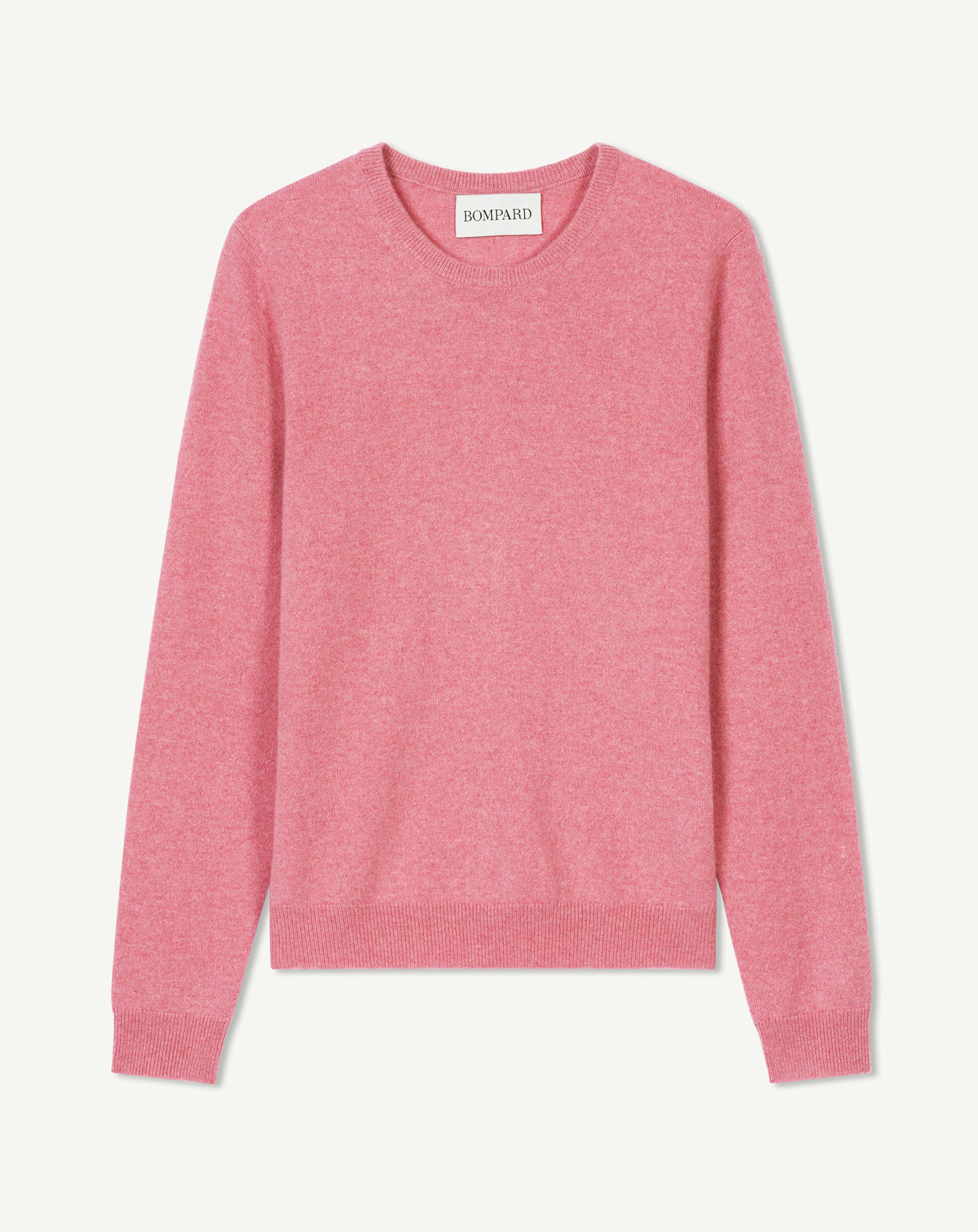 Pull col rond classique-ROSE CAMEO-100% cachemire