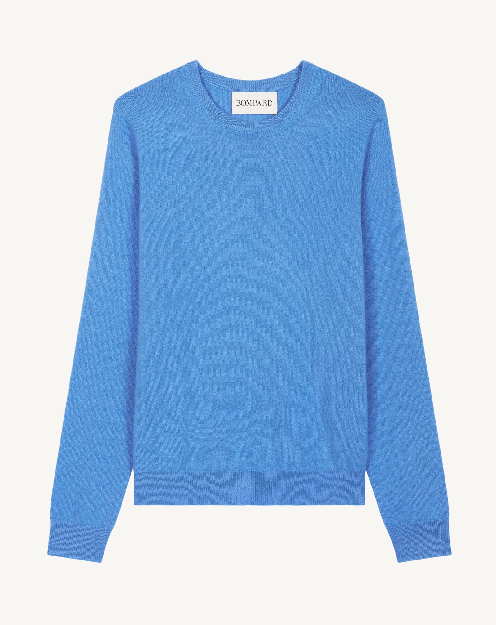 Pull col rond classique-BLEU ALTHEA-100% cachemire