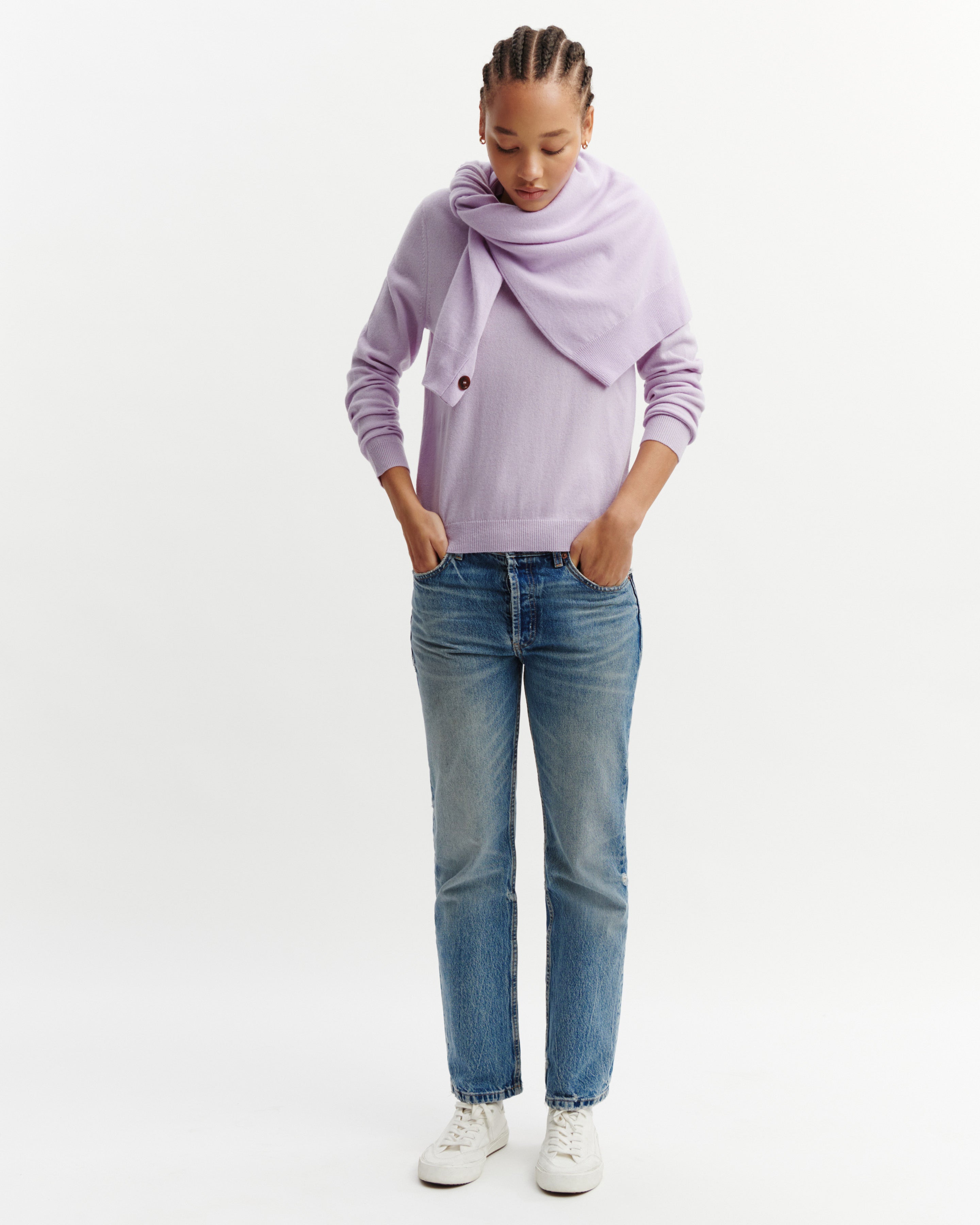 Pull col rond classique-JACINTHE-100% cachemire