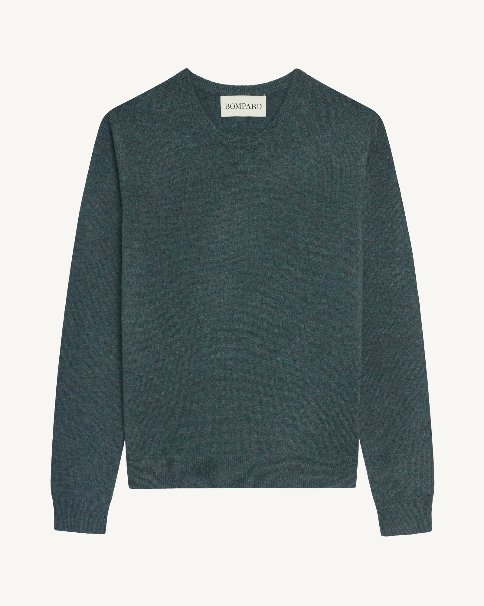 Pull col rond classique-BLEU GRANIT-100% cachemire