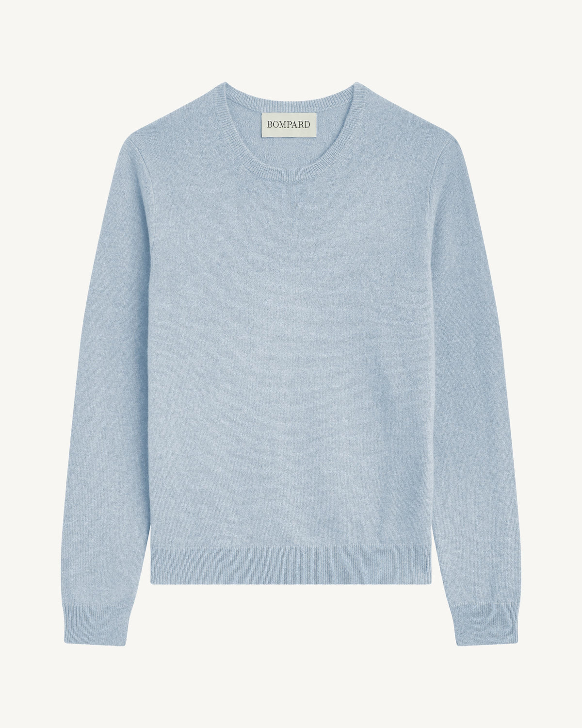 Pull col rond classique-BLEU GLACIER-100% cachemire