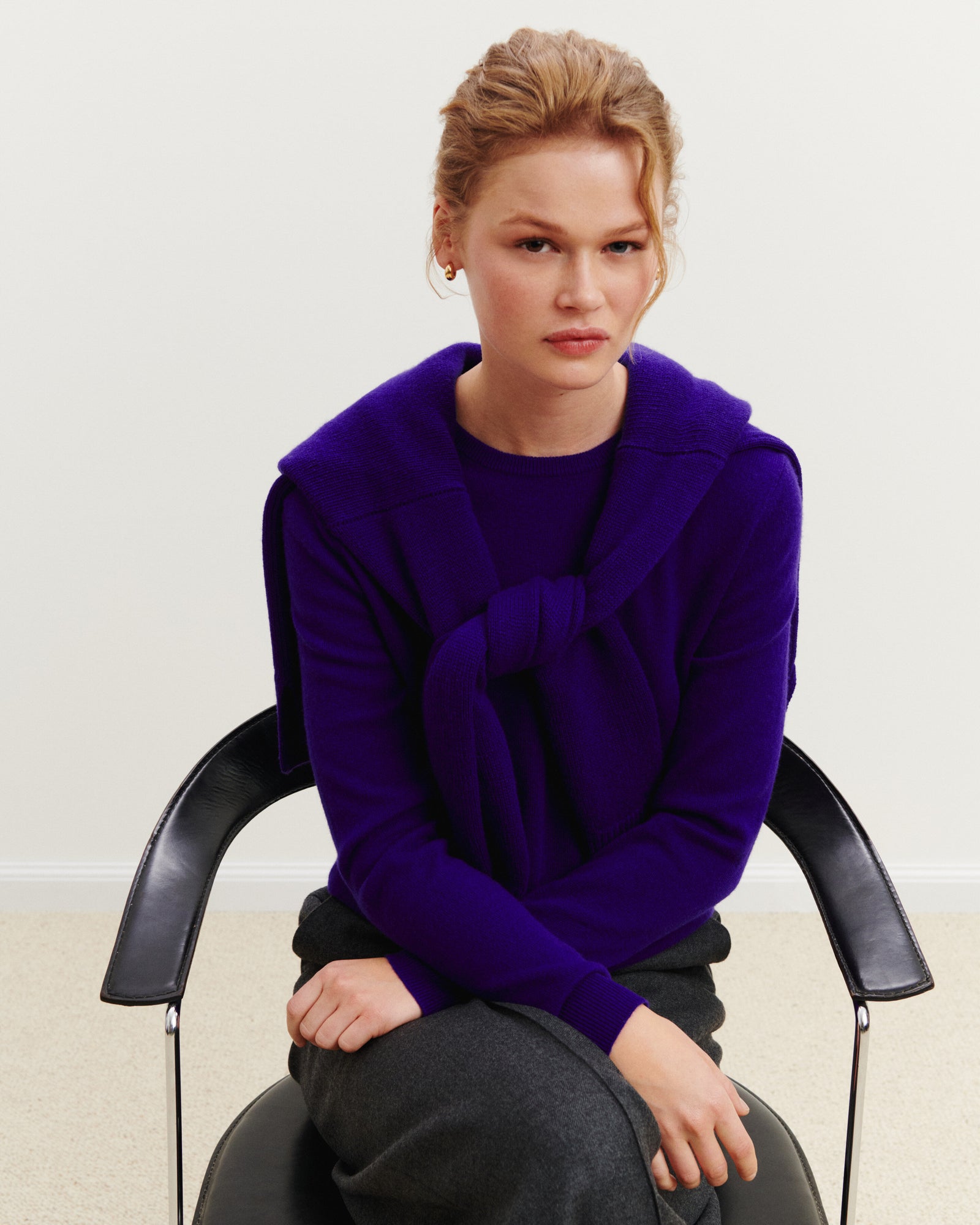 Pull col rond Origines-ULTRAVIOLET-100% cachemire