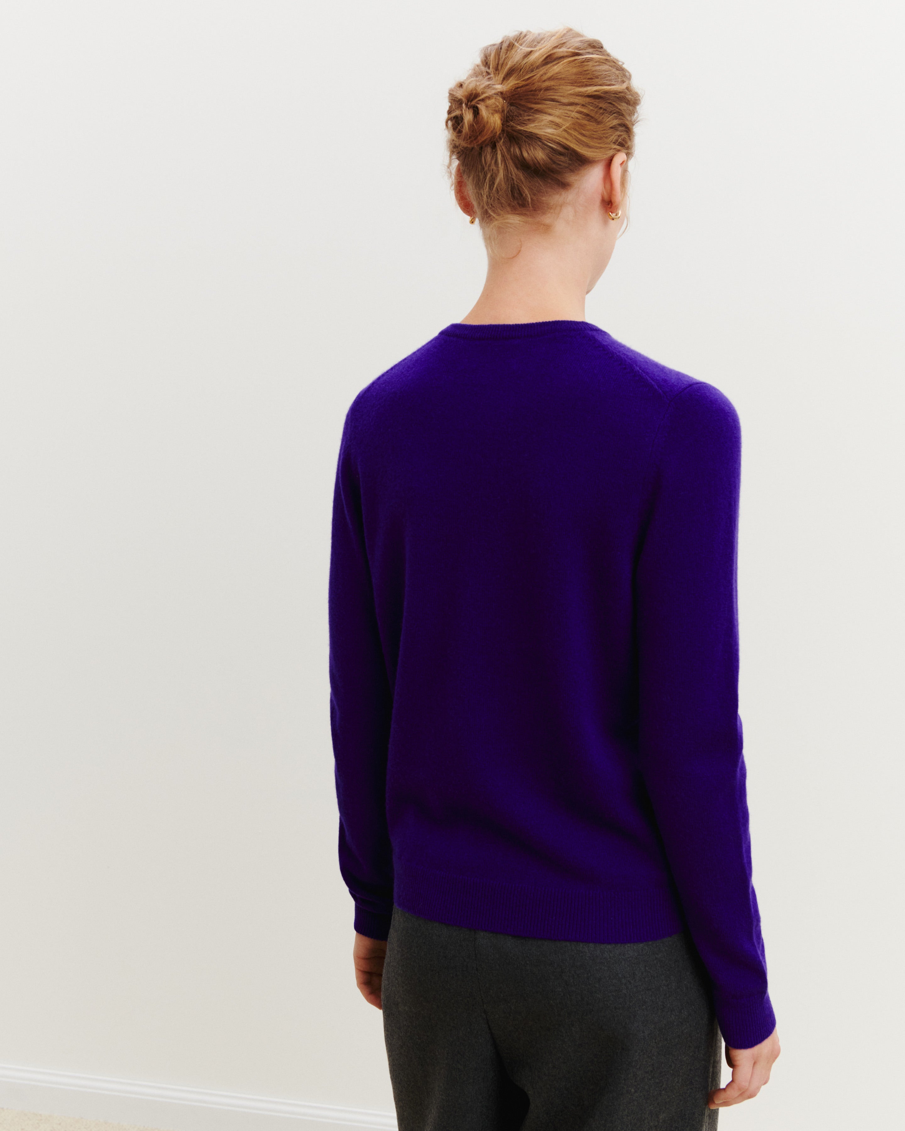 Pull col rond Origines-ULTRAVIOLET-100% cachemire
