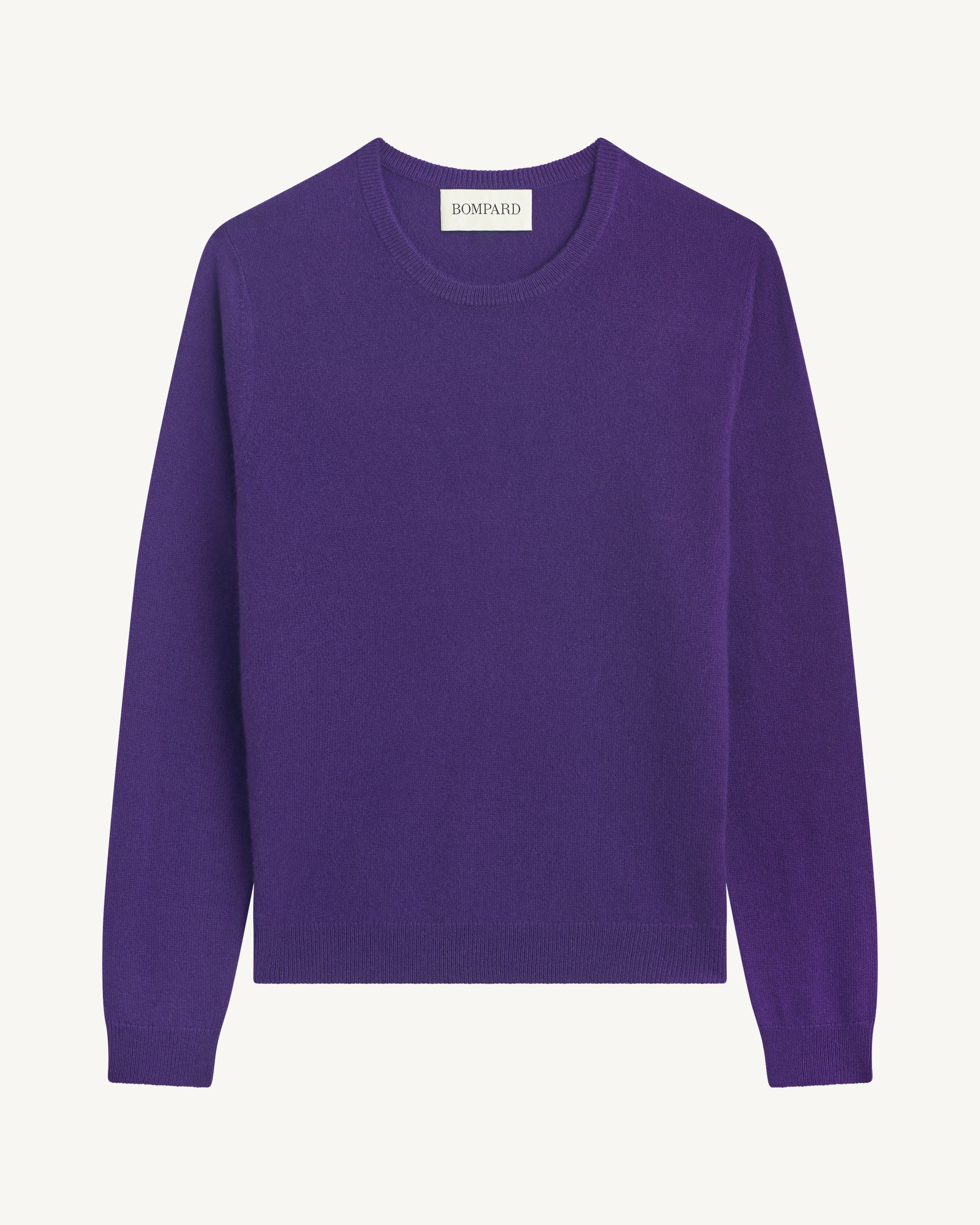 Pull col rond classique-ULTRAVIOLET-100% cachemire