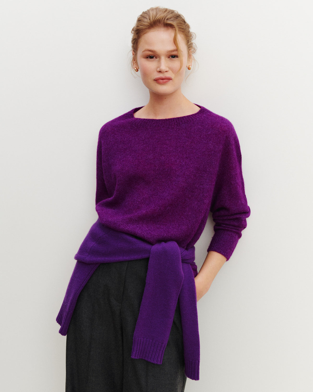 Col rond oversized plume-CYCLAMEN-40% : baby alpaga; 32% : soie; 28% : cachemire