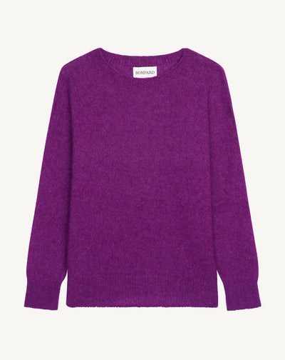 Col rond oversized plume-CYCLAMEN-40% : baby alpaga; 32% : soie; 28% : cachemire