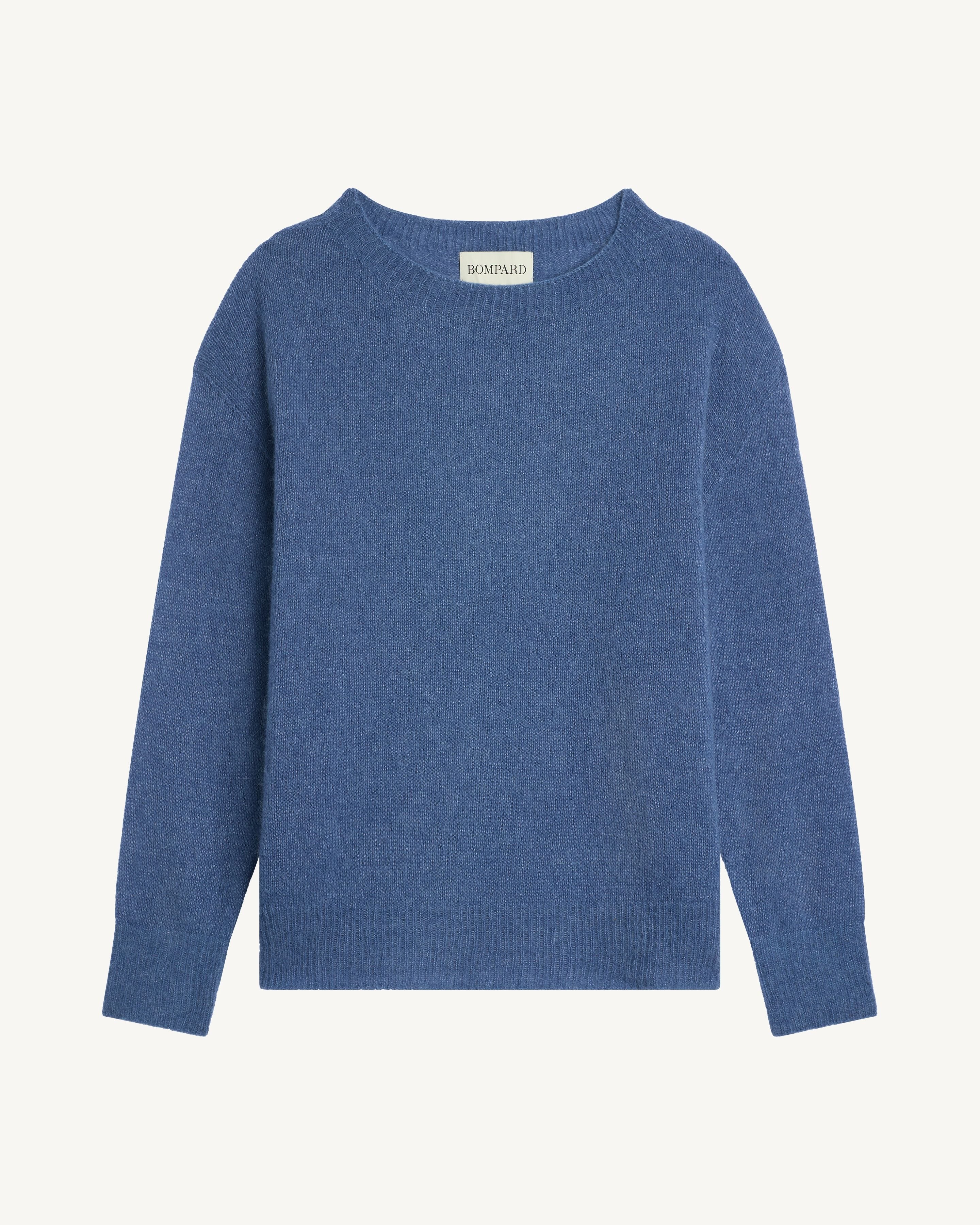 Col rond oversized plume-BLEU DE DELFT-40% : baby alpaga; 32% : soie; 28% : cachemire