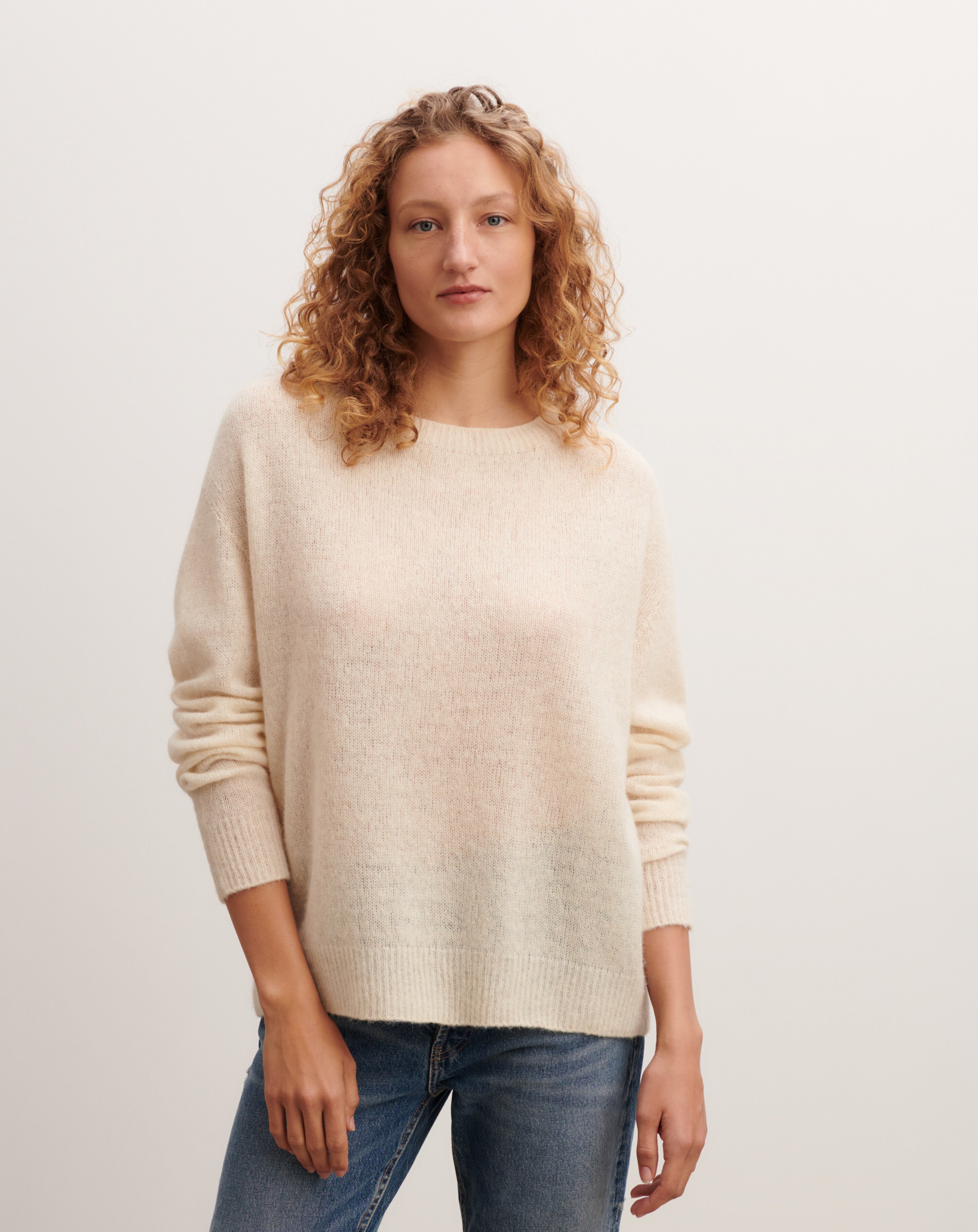 Col rond maille plume-NATUREL-40% baby alpaga 32% cachemire 28% soie