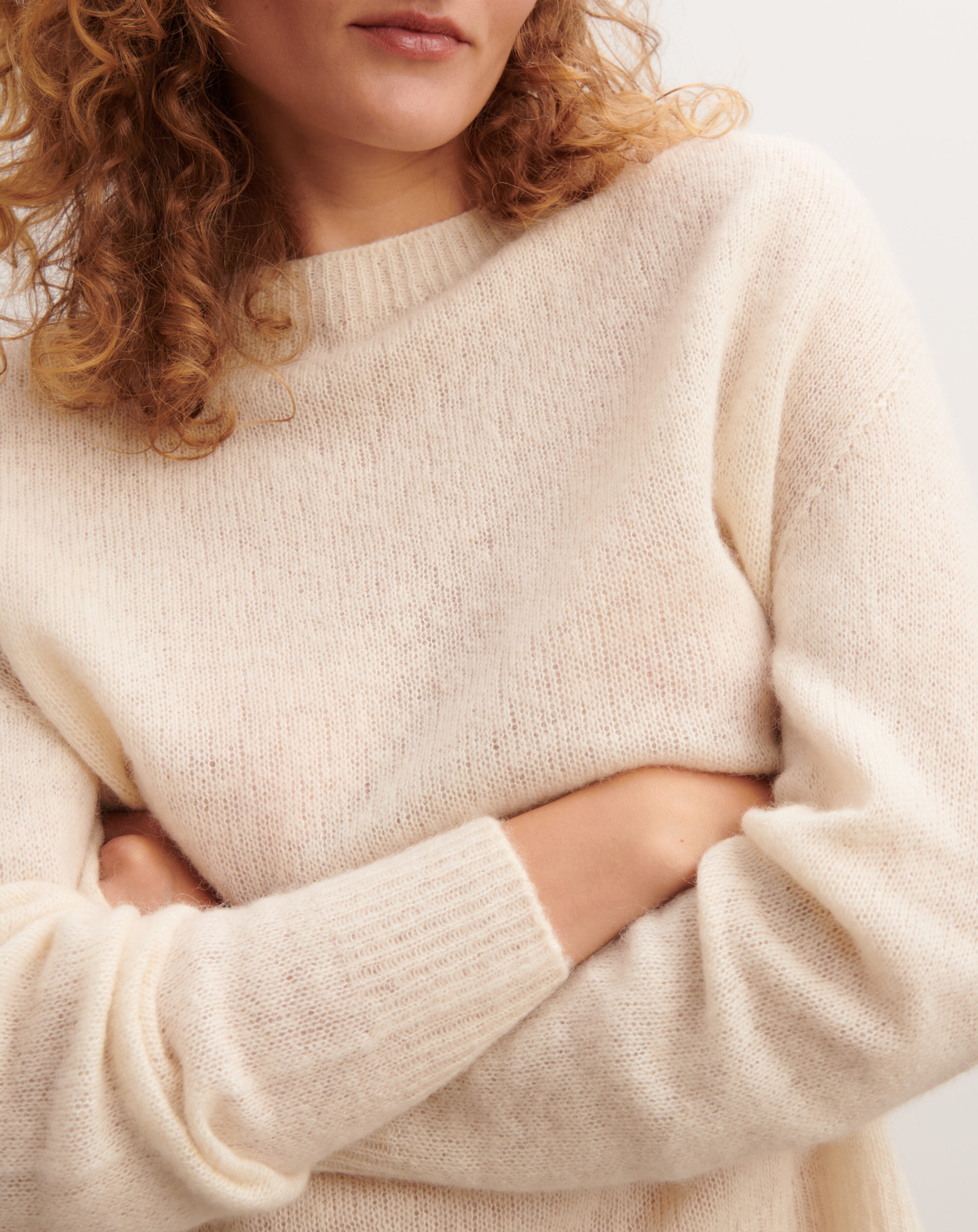Col rond maille plume-NATUREL-40% baby alpaga 32% cachemire 28% soie
