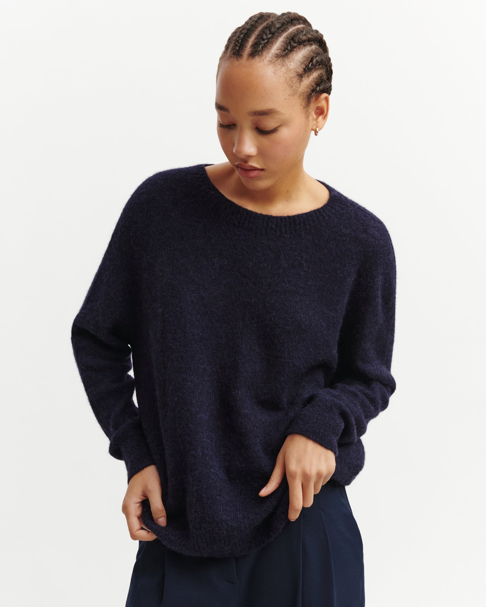 Col rond maille plume-MARINE-40% baby alpaga 32% cachemire 28% soie