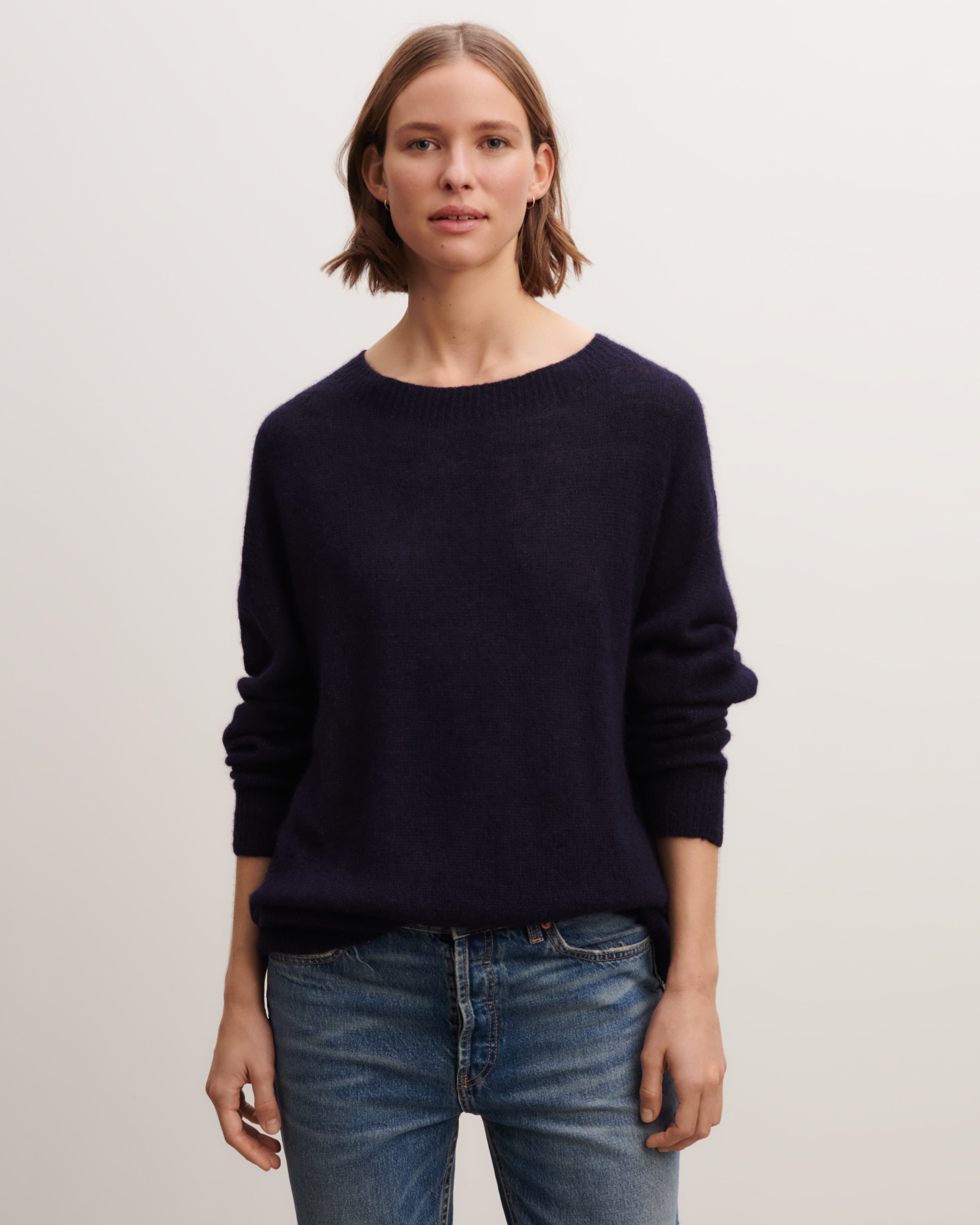 Col rond maille plume-MARINE-40% baby alpaga 32% cachemire 28% soie