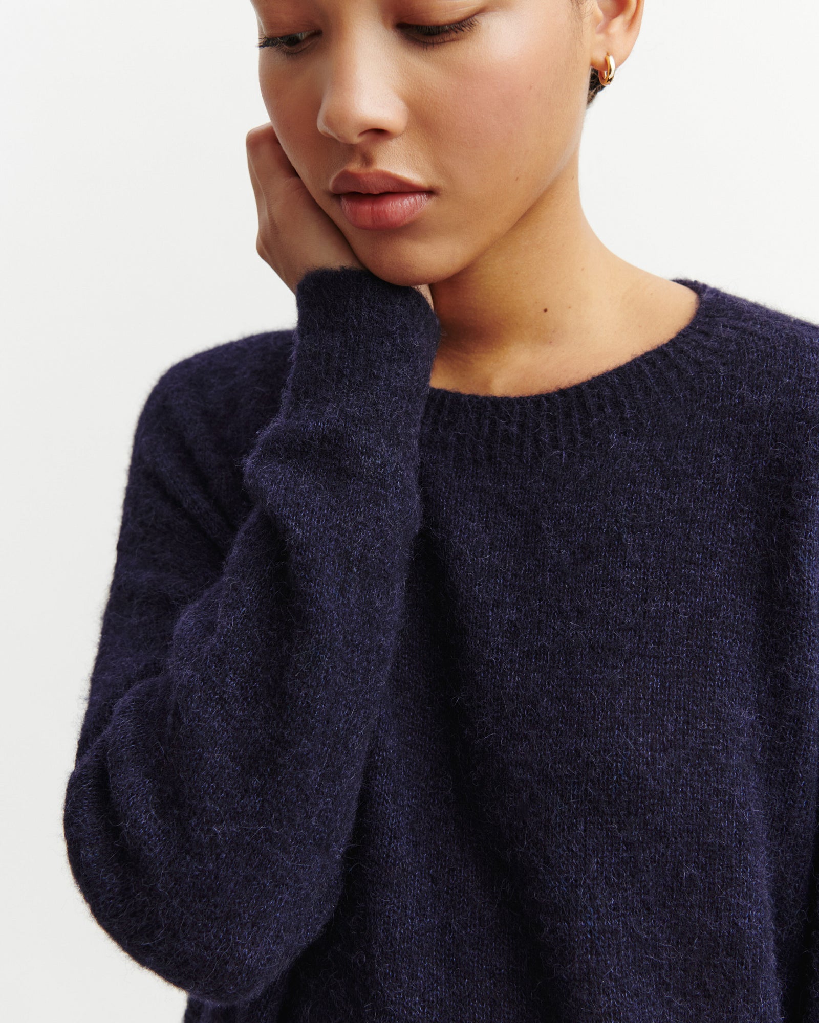 Col rond maille plume-MARINE-40% baby alpaga 32% cachemire 28% soie