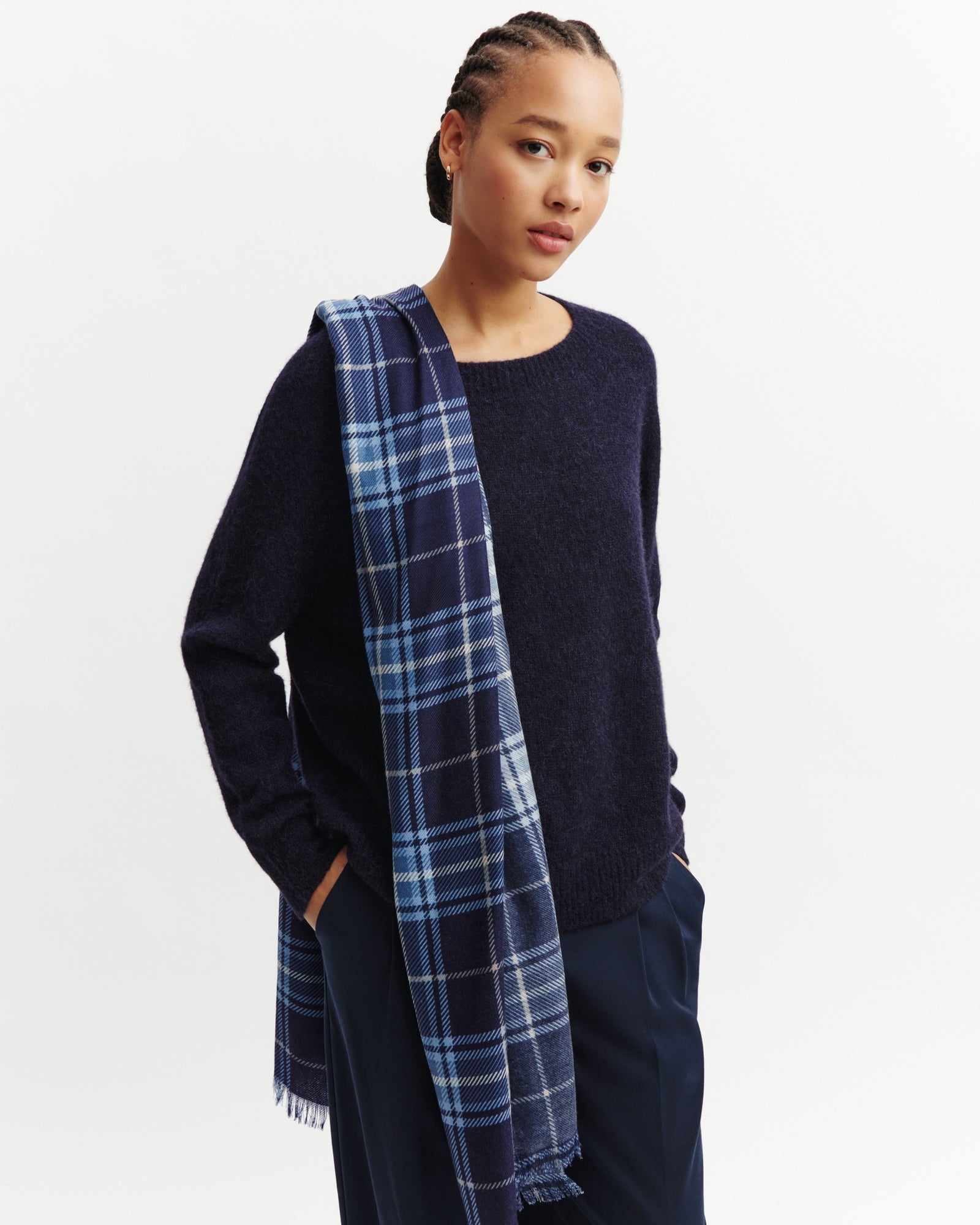 Col rond maille plume-MARINE-40% baby alpaga 32% cachemire 28% soie