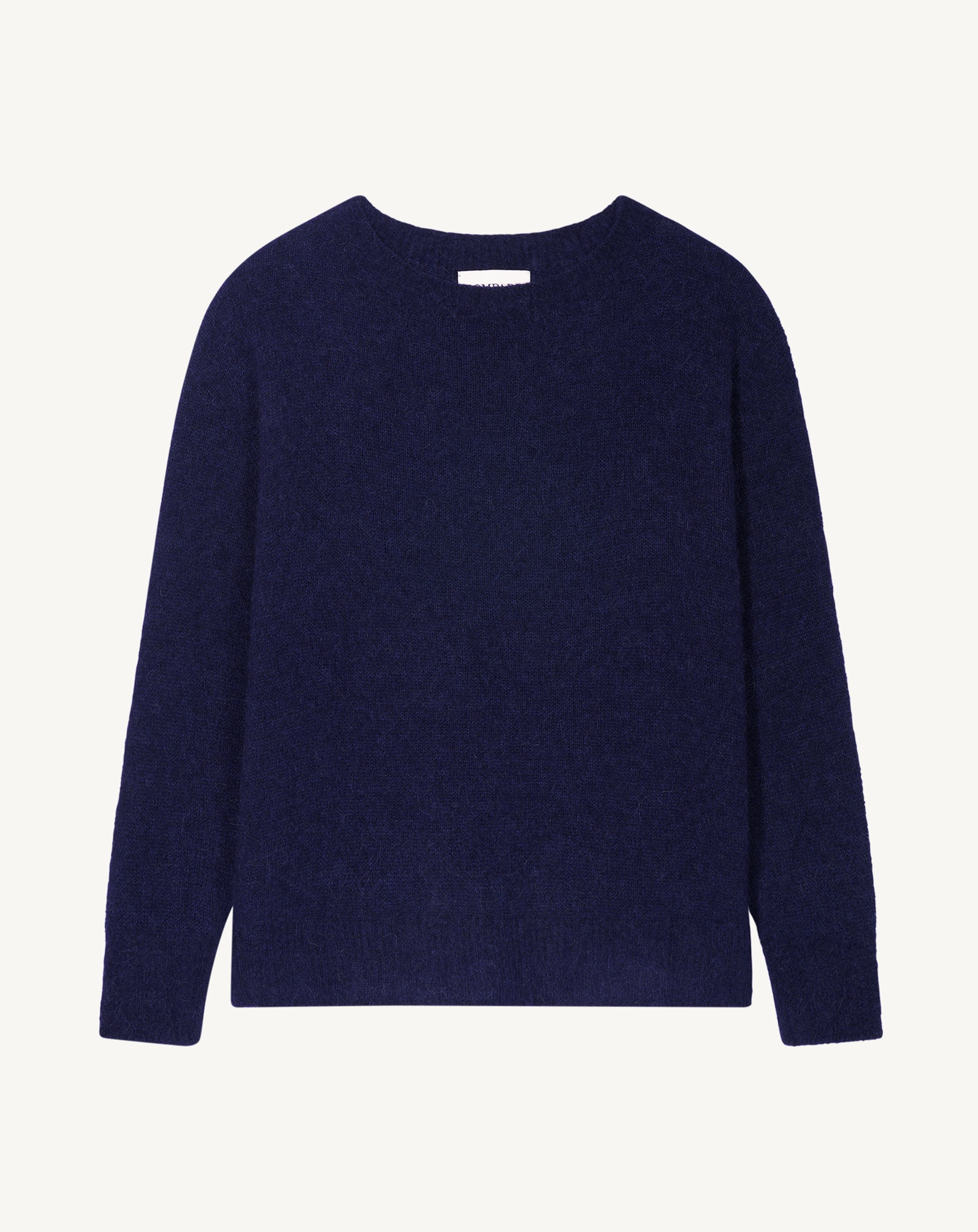 Col rond maille plume-MARINE-40% baby alpaga 32% cachemire 28% soie