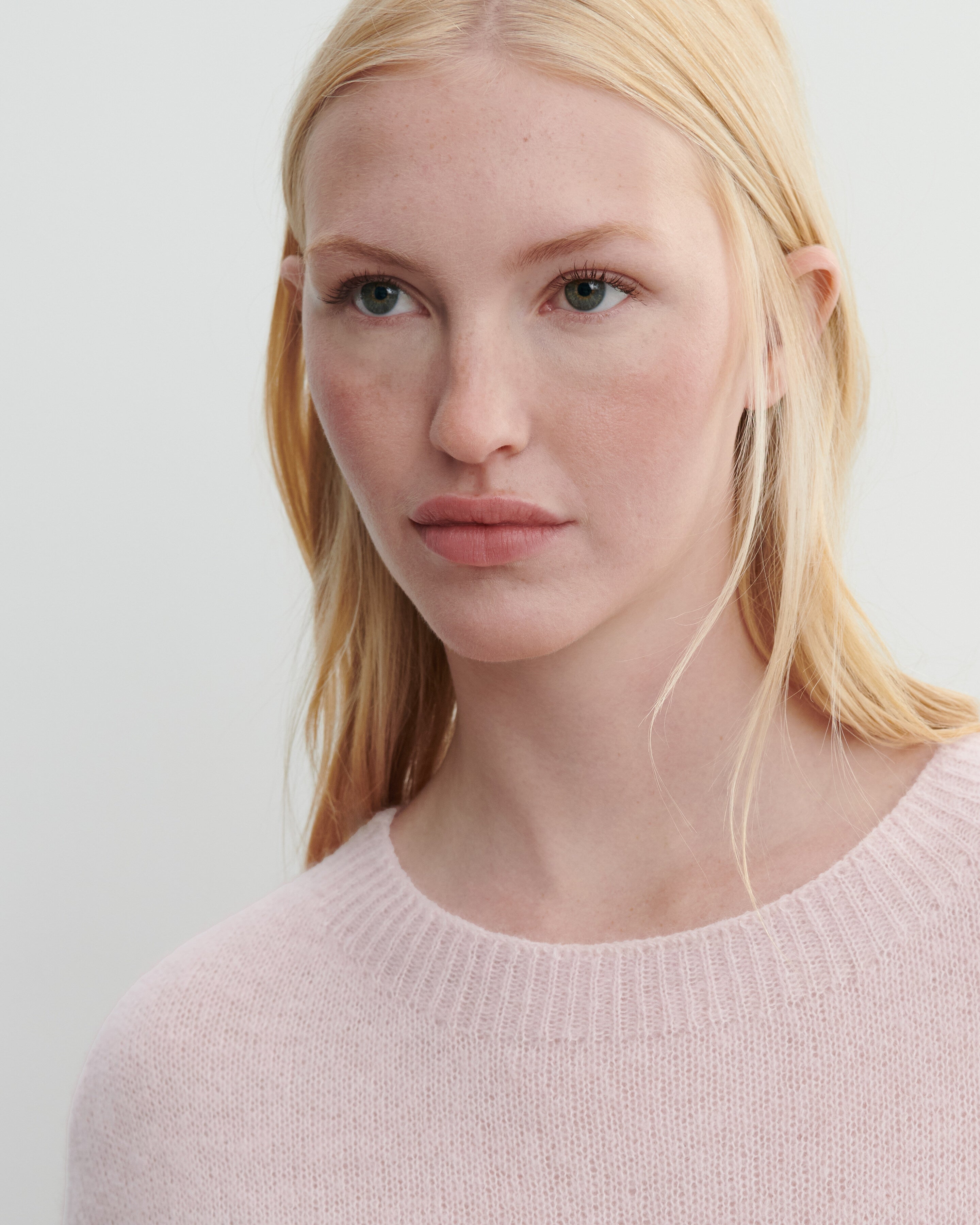 Col rond maille plume-CERISIER-40% baby alpaga 32% cachemire 28% soie