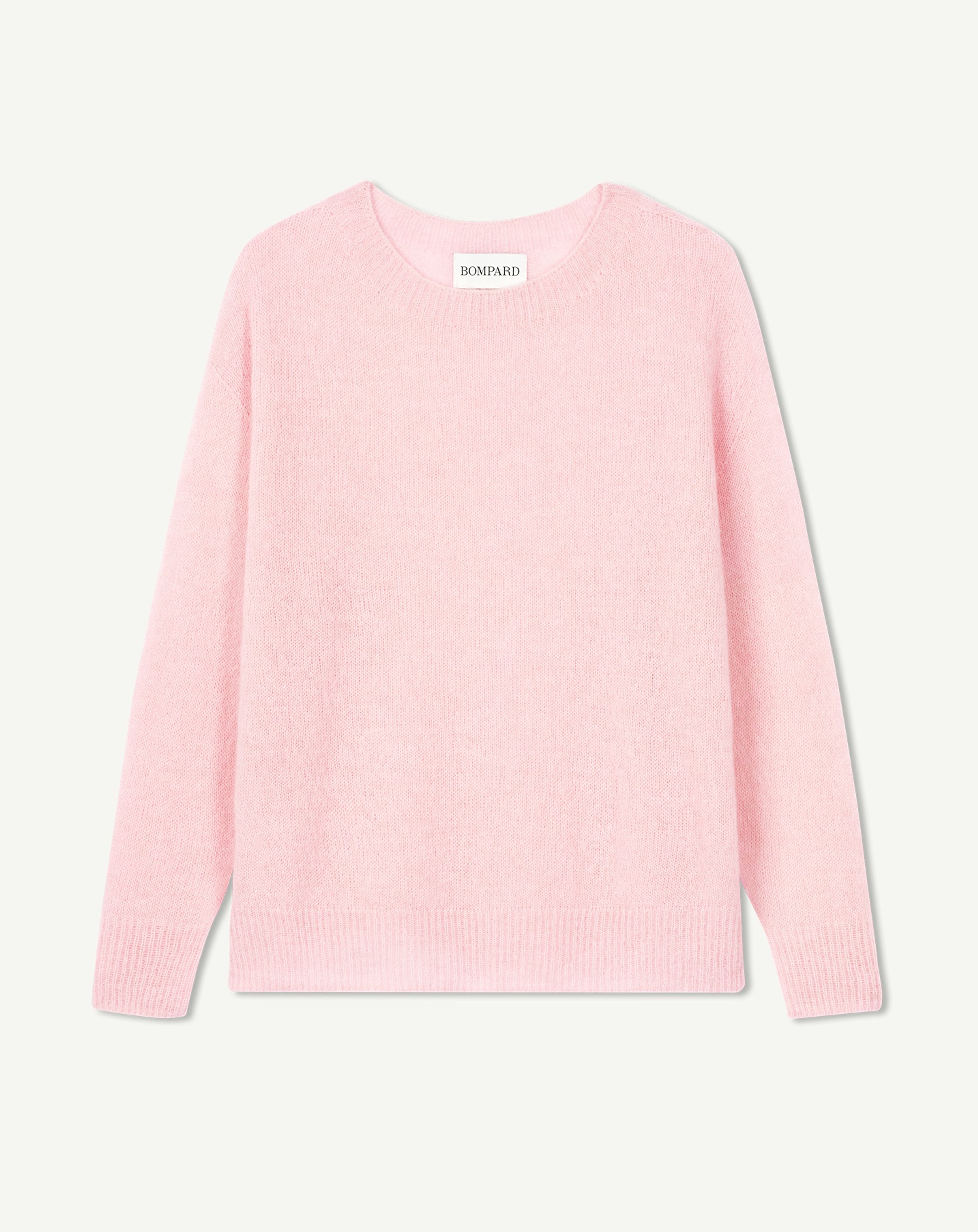 Col rond maille plume-CERISIER-40% baby alpaga 32% cachemire 28% soie