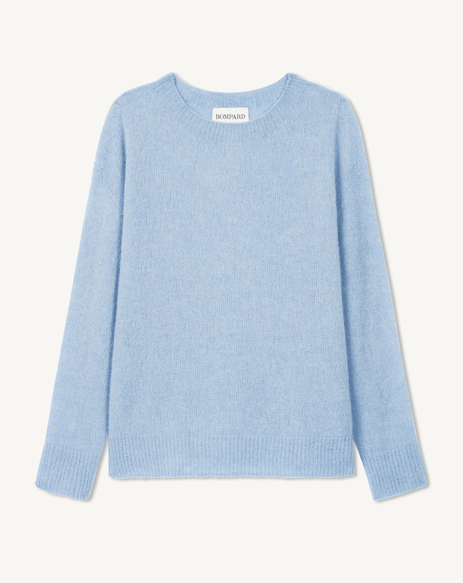 Col rond maille plume-BLEU CONCORDE-40% baby alpaga 32% cachemire 28% soie