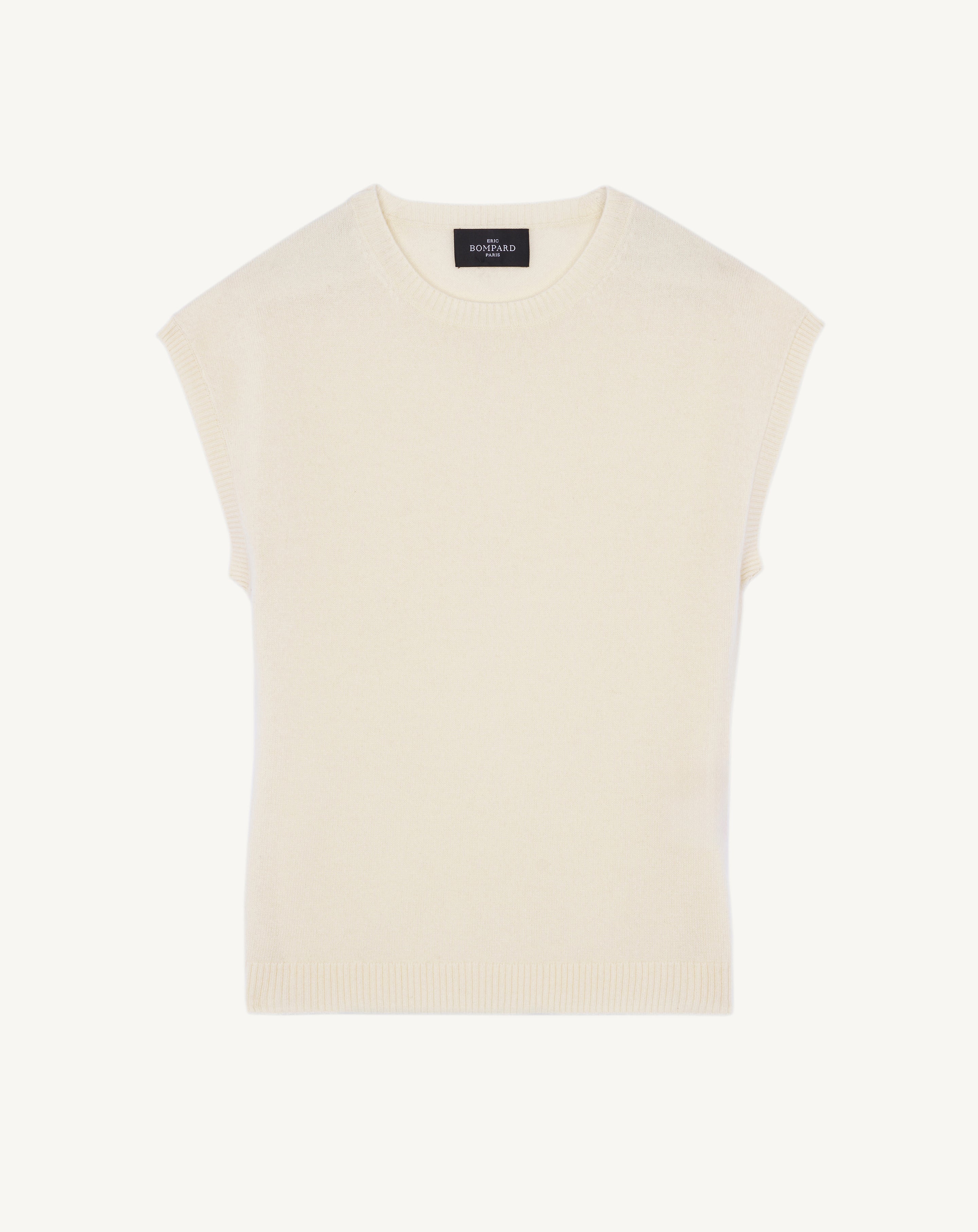 Pull à petites manches-NATUREL-100% cachemire