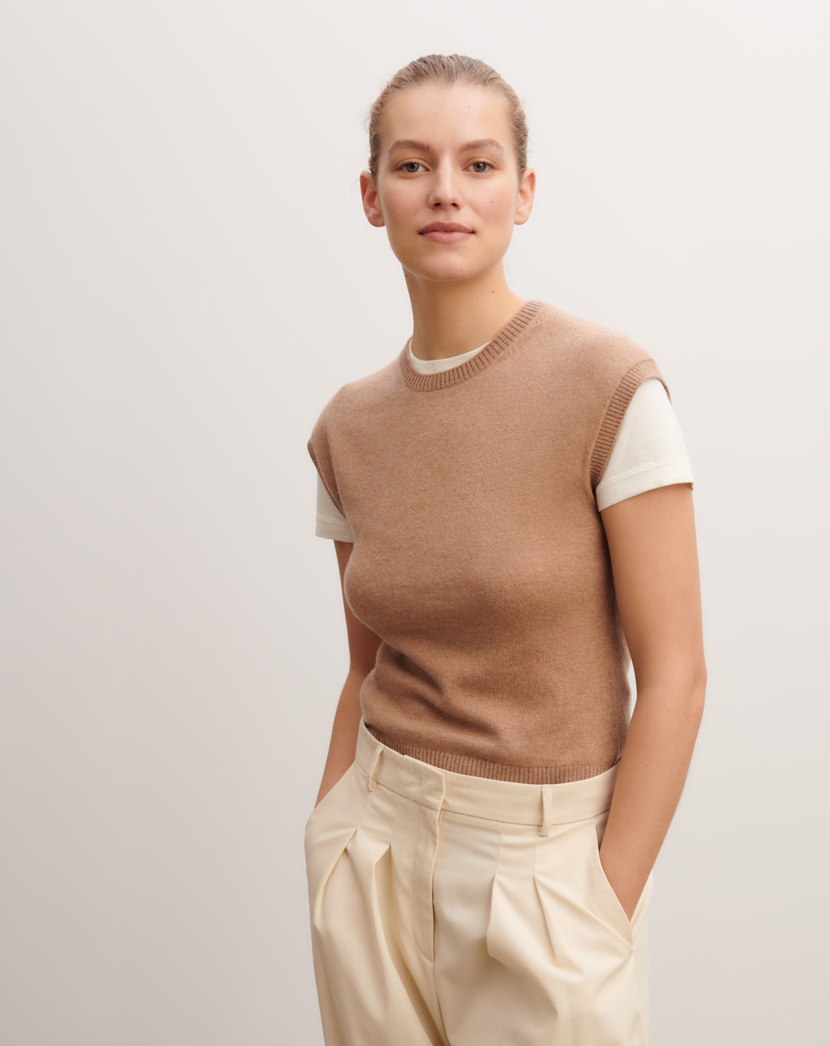 Pull à petites manches Caramel