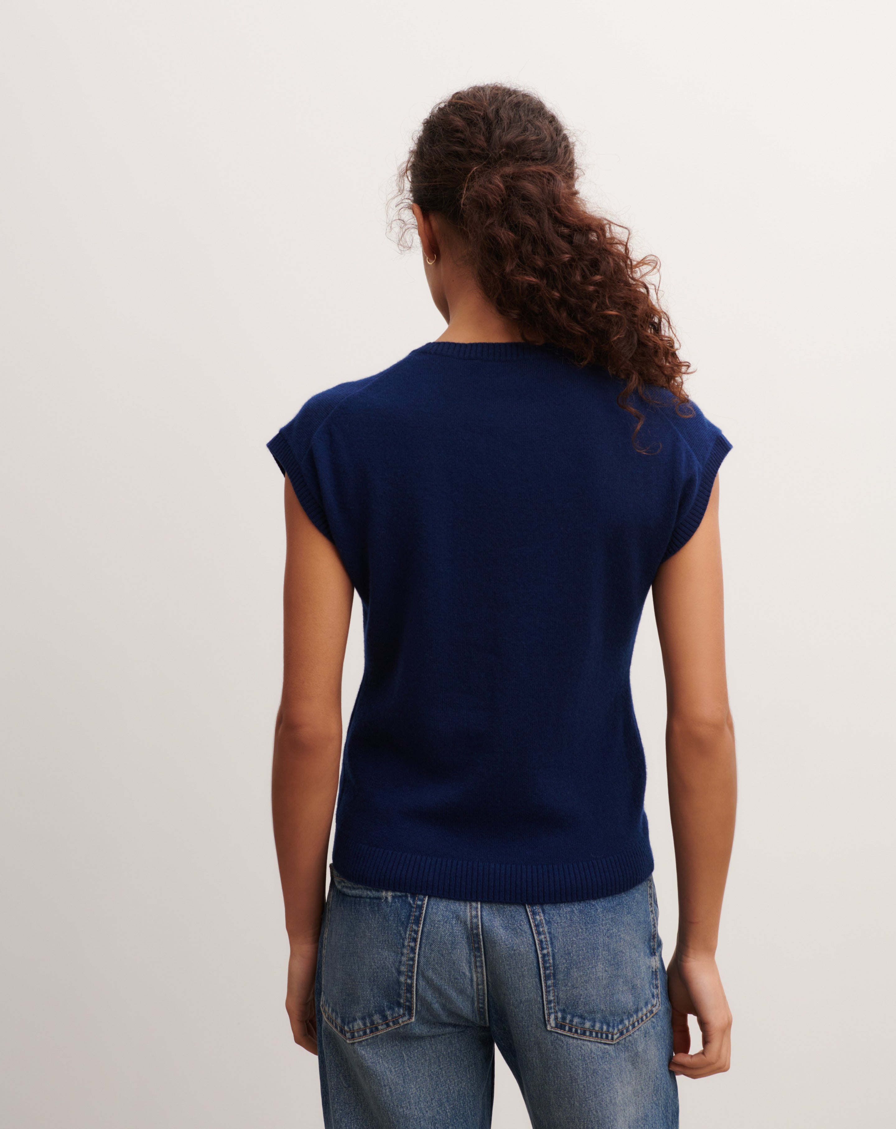 Pull à petites manches-AMIRAL-100% cachemire