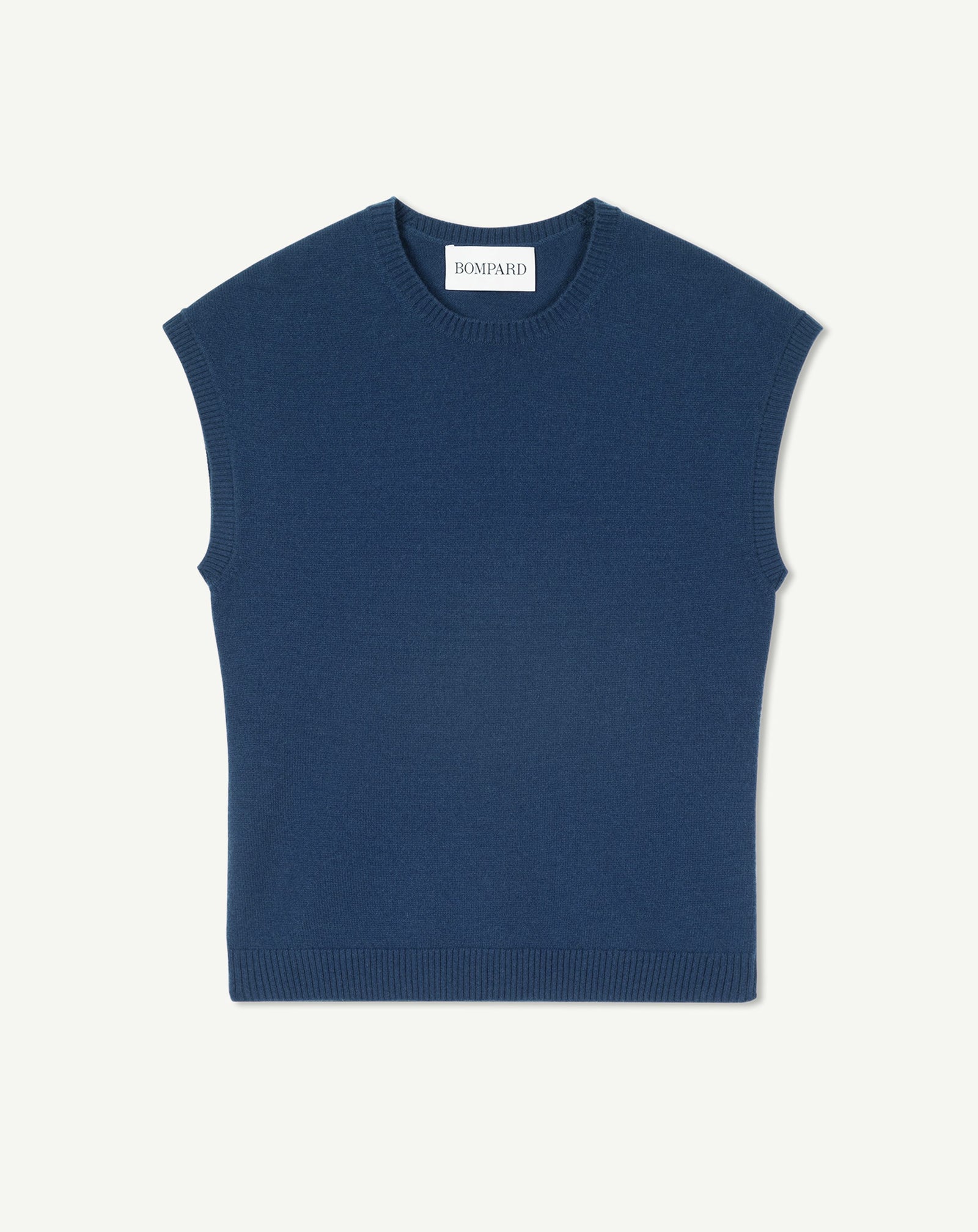 Pull à petites manches-BLEU NOCTURNE-100% cachemire