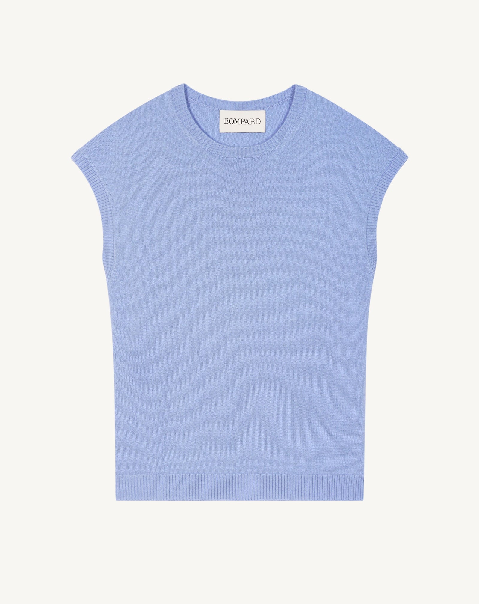 Pull à petites manches-BLEU AGATE-100% cachemire