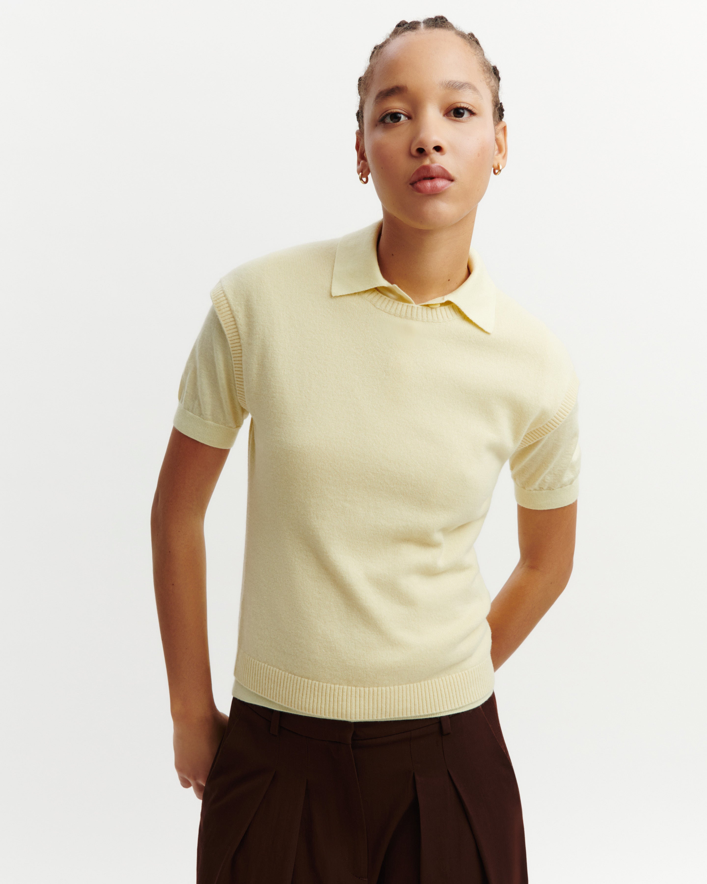 Pull à petites manches-ZESTE-100% cachemire